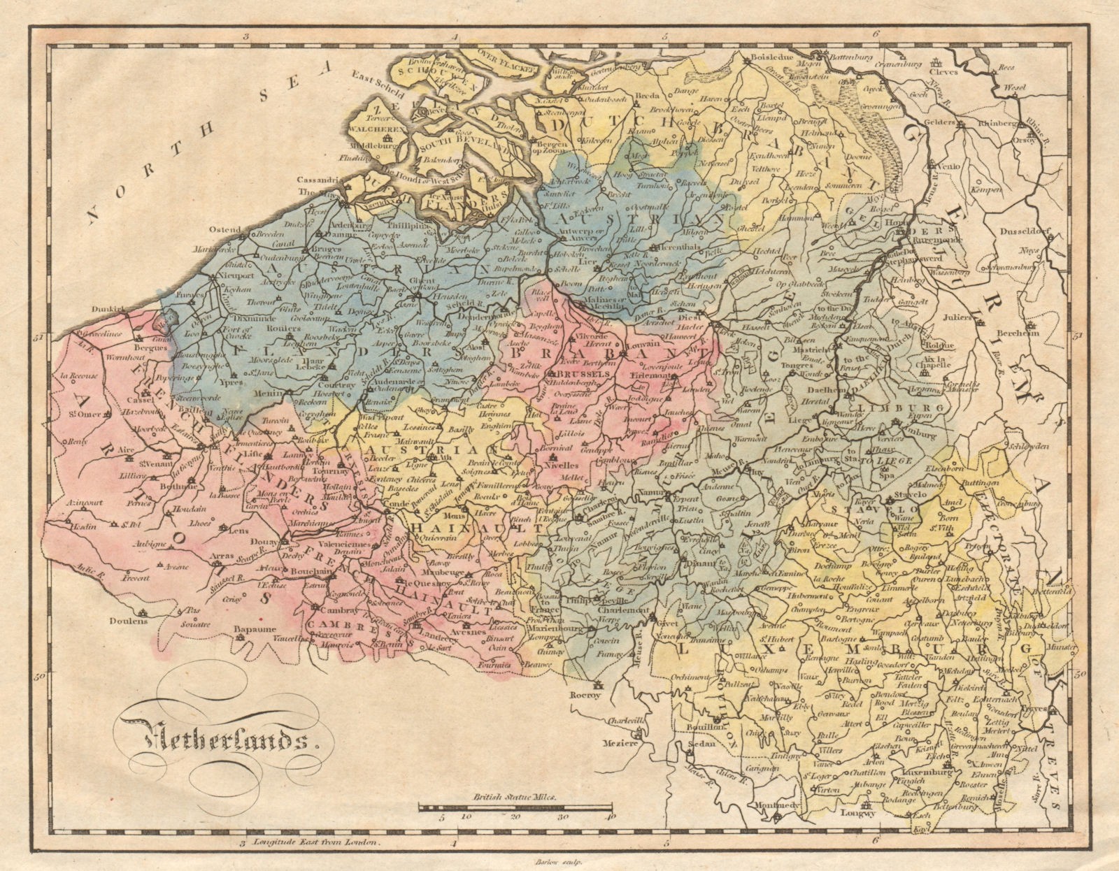 Belgium. “Netherlands” by James BARLOW c1740 old antique map plan chart