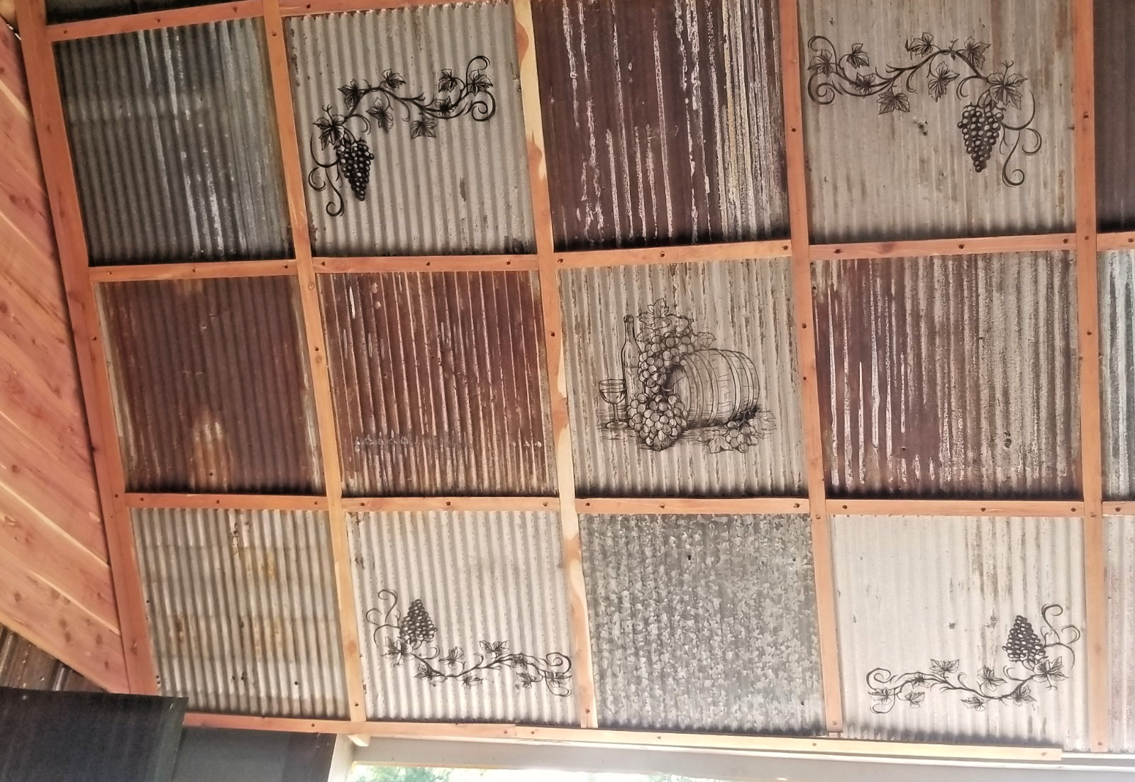 10 pcs. 2 x 2 (40 sq. ft.) DROP CEILING TILES RECLAIMED CORRUGATED BARN ROOFING