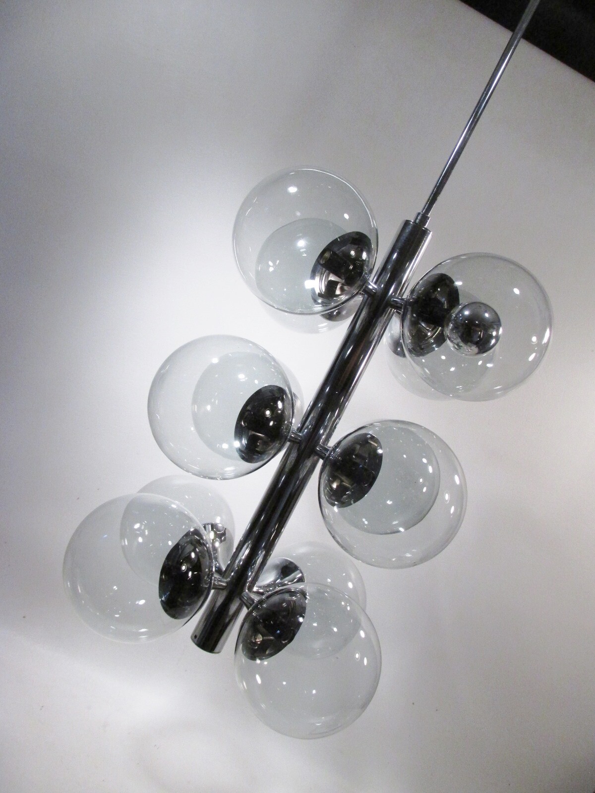 Midcentury Lightolier Chrome Bubble Sputnik Chandelier Hollywood Regency