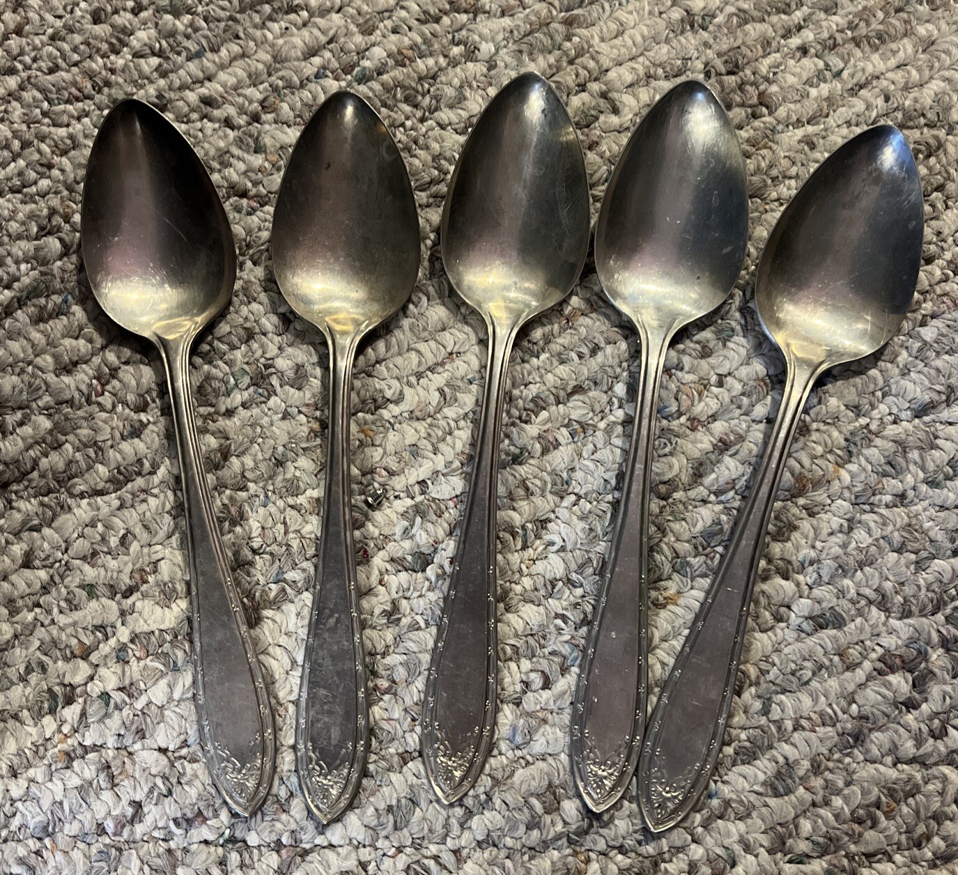 Rogers Nickel Silver Serving Spoons Set Of 5 (Tablespoons)