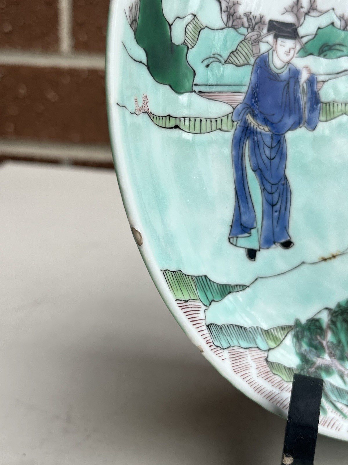Antiques of Chinese Familie Vert Porcelain Dish