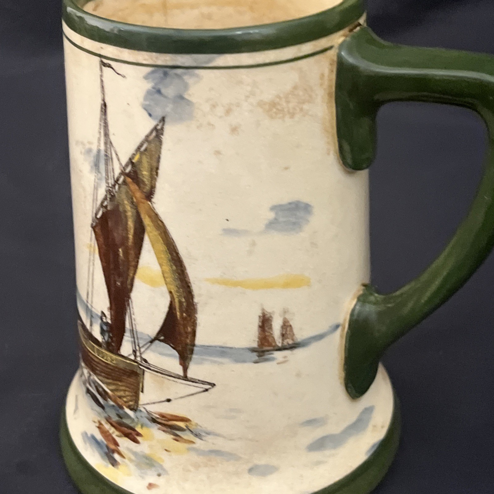 Royal Doulton England 5.5″ Beer Mug Cup Early 20th Century Sailing Boats Ships