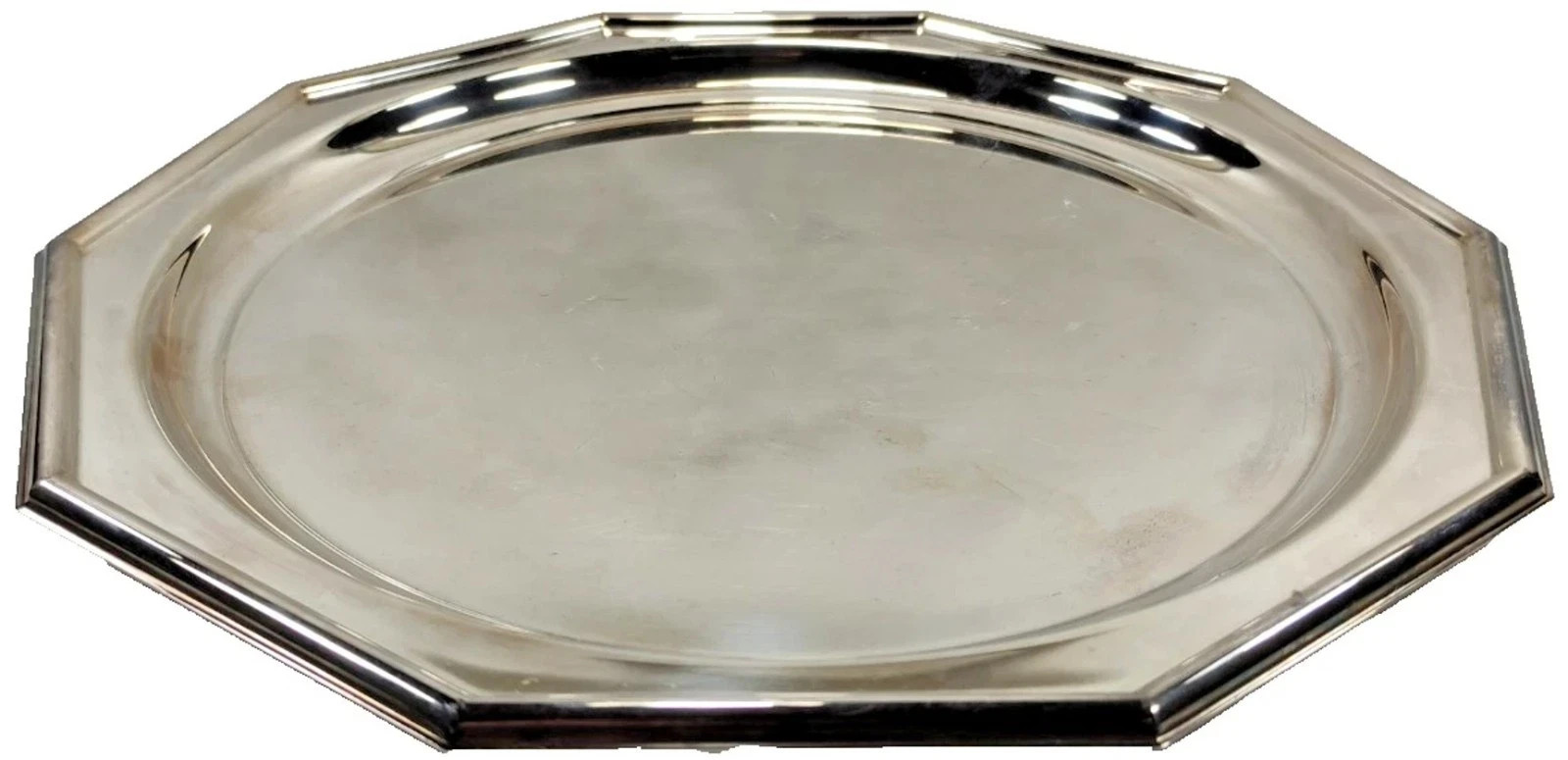 Vintage Reed & Barton Silver Scarce Decagon Waiter Serving Tray Platter Dish