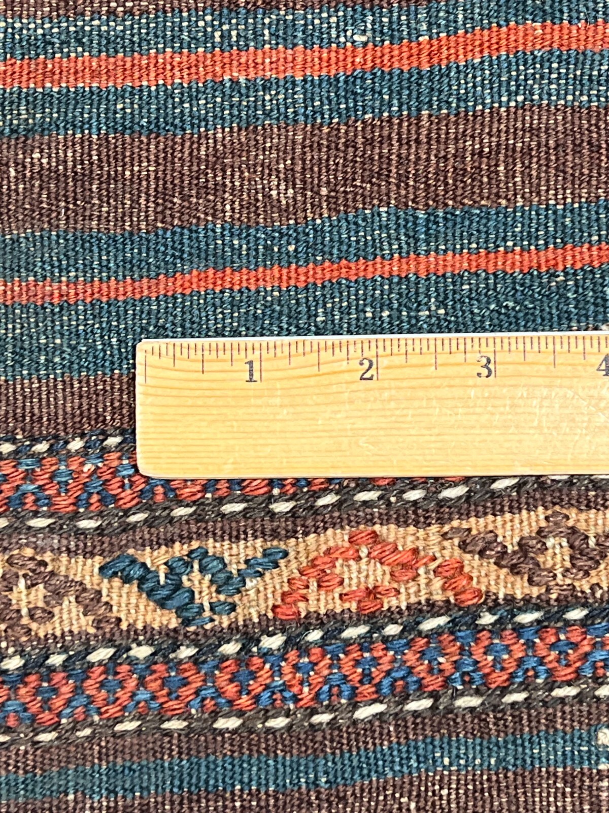 Antique Hand Knotted Tribal Farahan Wool Saddle Bag Rug Double Bagface 2×4 1900s