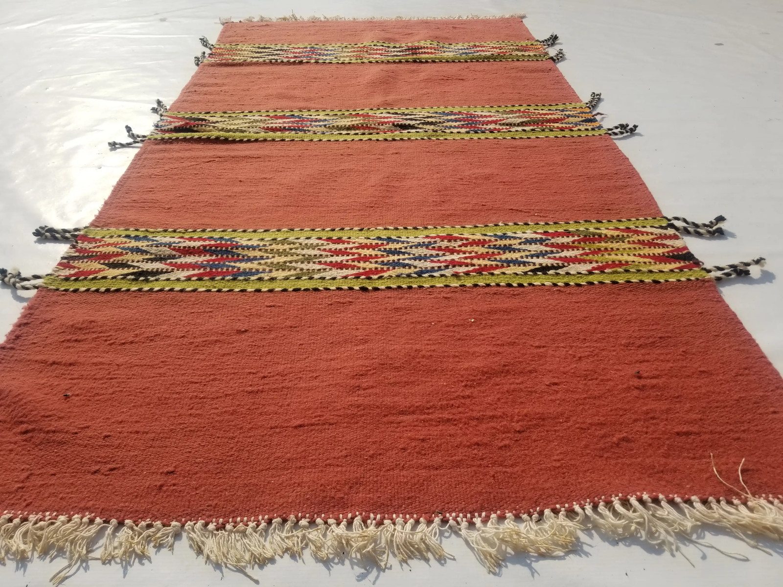 Vintage Handmade Traditional Multicolor Kilim Floor Rug Carpet 3.9×3.2ft