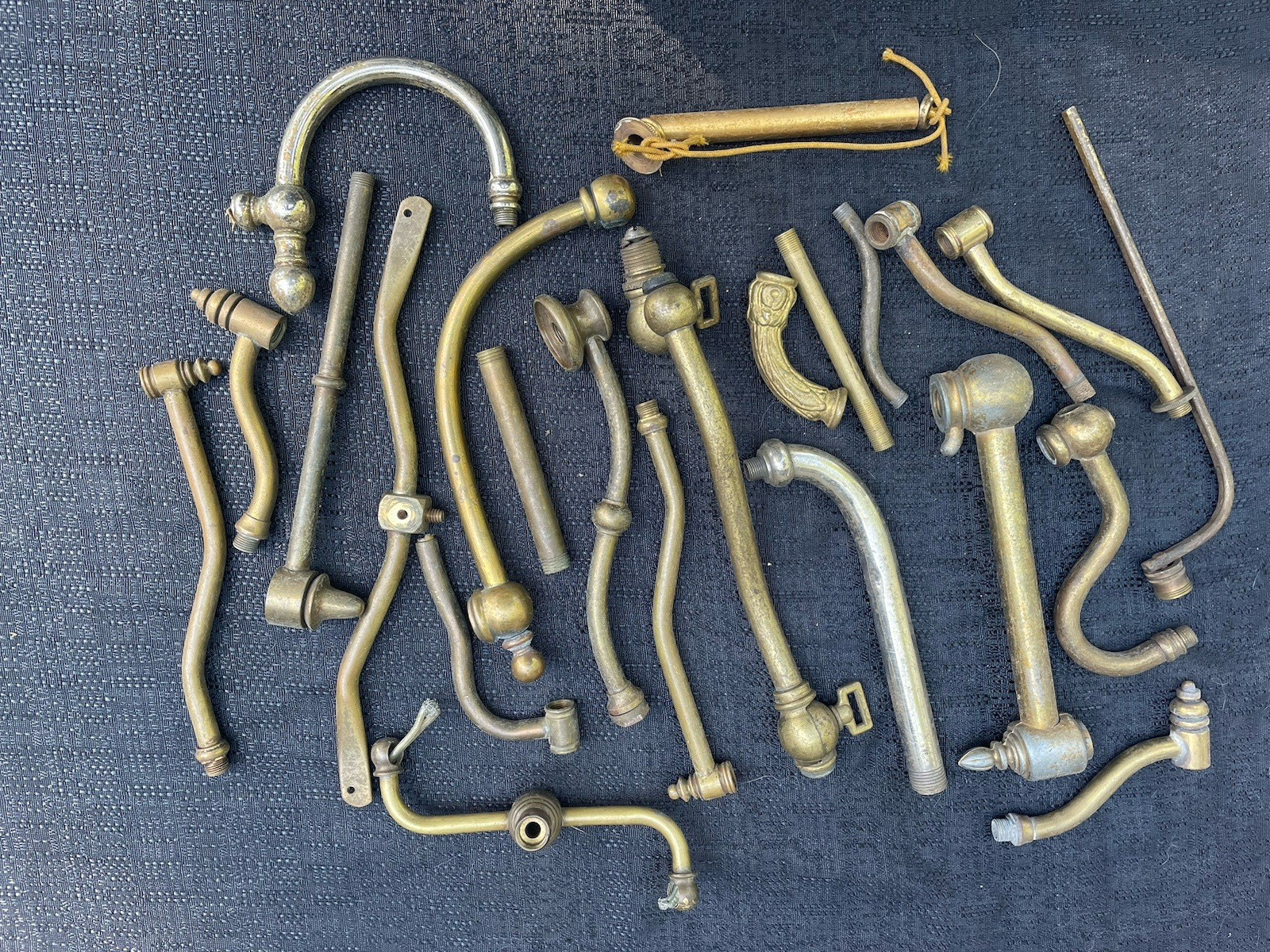 Lot Antique Vintage Chandelier Bridge Arm Floor Lamp Light Fixture Part Restore