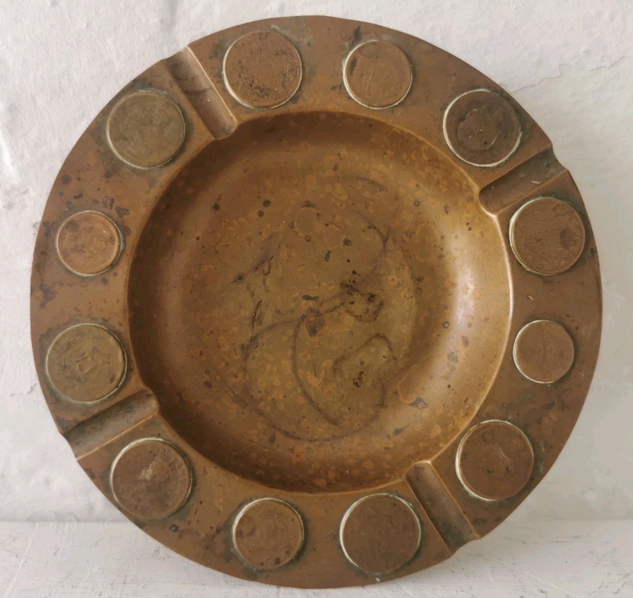 Antique Copper Coin Dish – World coins.