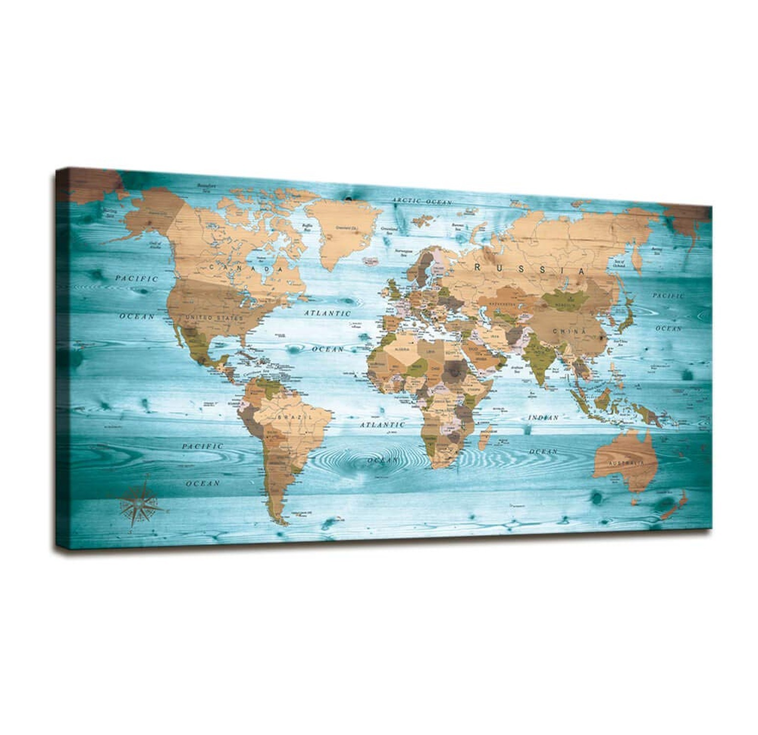 World Map Poster Wall Art for Office Decor Vintage Photos Canvas Prints Nauti…