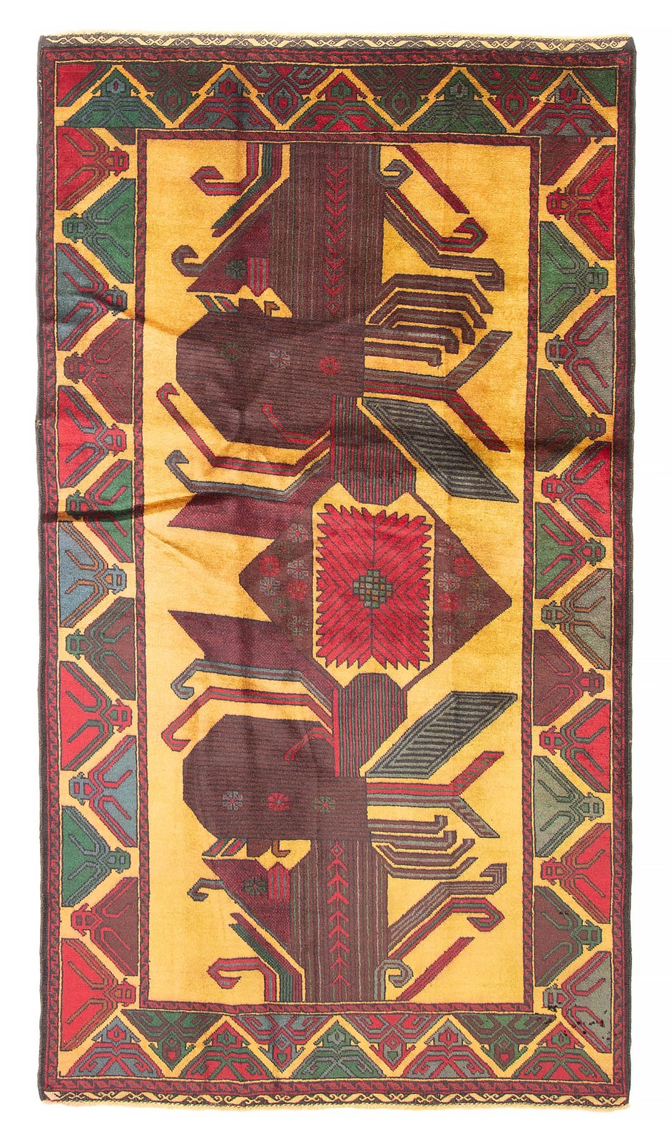 Traditional Vintage Hand-Knotted Area Rug 3’7″ x 6’9″ Oriental Wool Carpet
