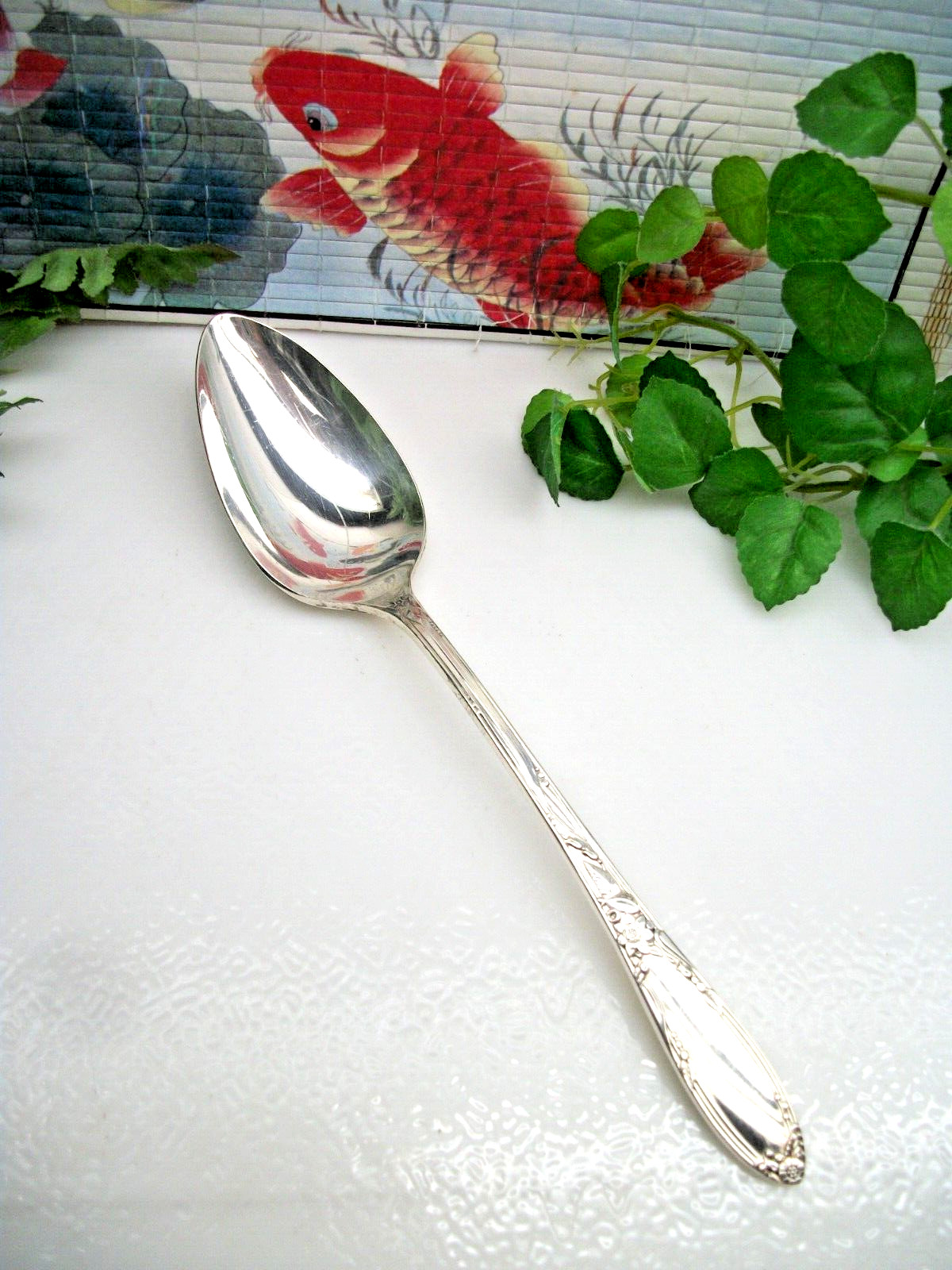 Oneida Rogers Heirloom CHATEAU Silverplate Solid Serving Spoon 1934