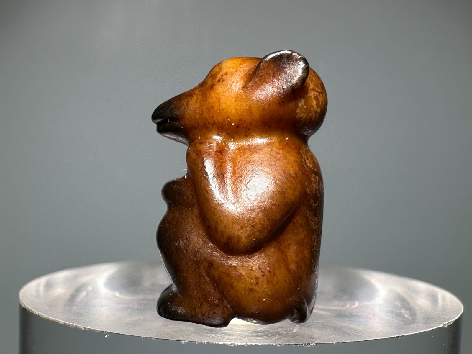 Rare Shang Dy Old Jade Carved Monkey Design “Pei” “Gua Jian” Pendant H 2.4 cm