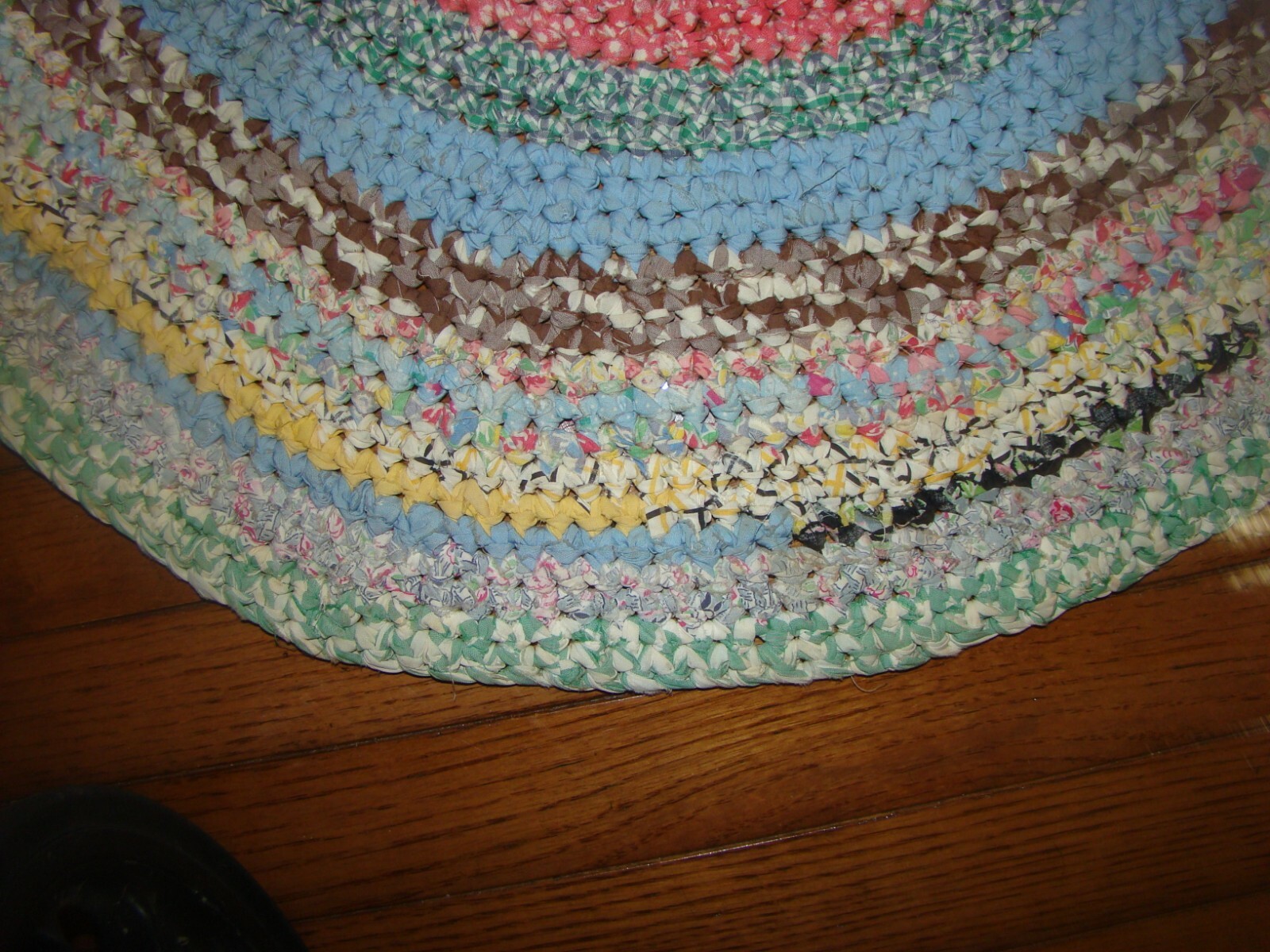 ANTIQUE PRIMITIVE COUNTRY SMALL BRAIDED TABLE TOP MAT FLOOR RUG CARPET COTTON