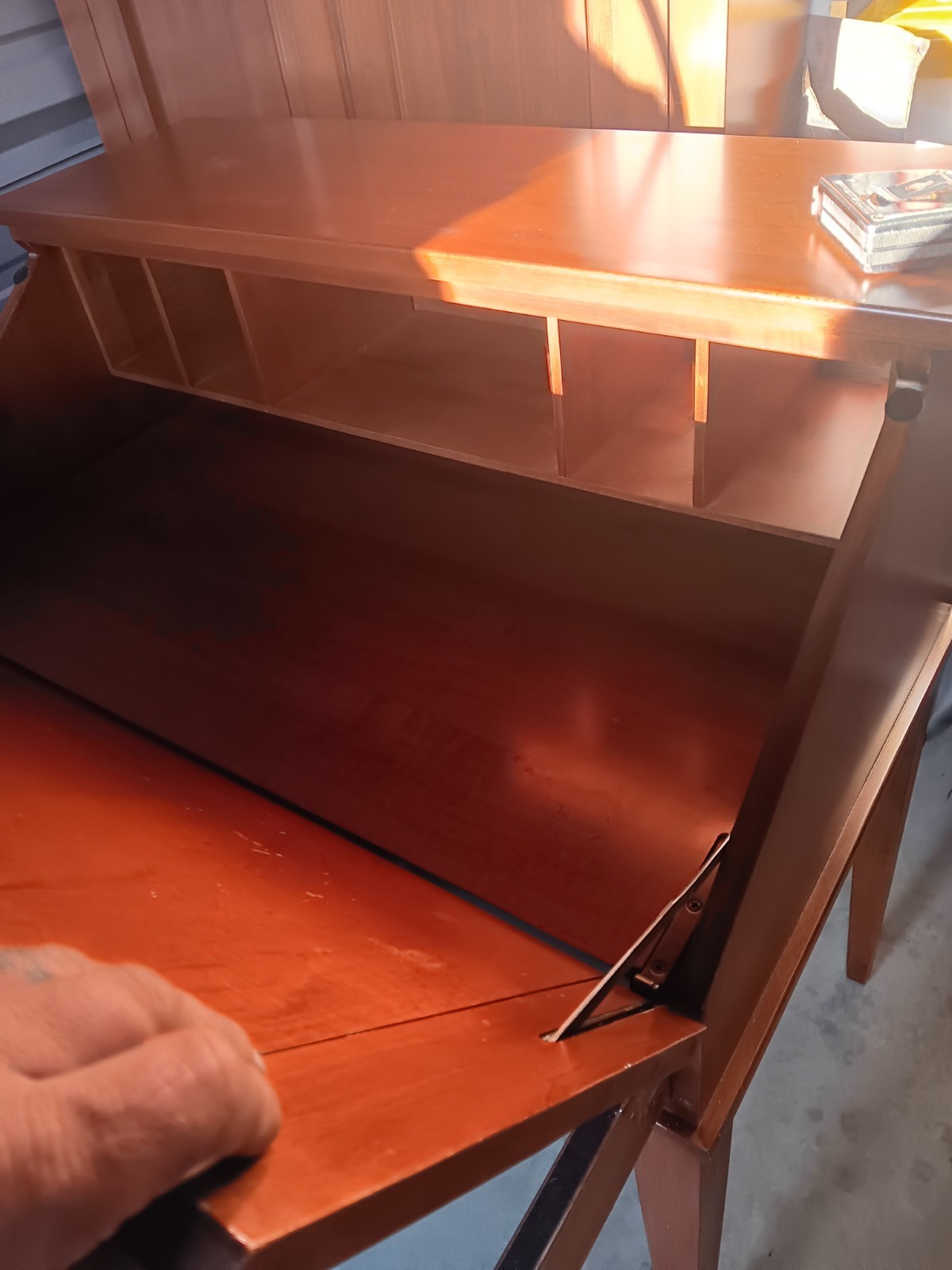 Ethan Allen Drop Secretary Desk & Top Hutch