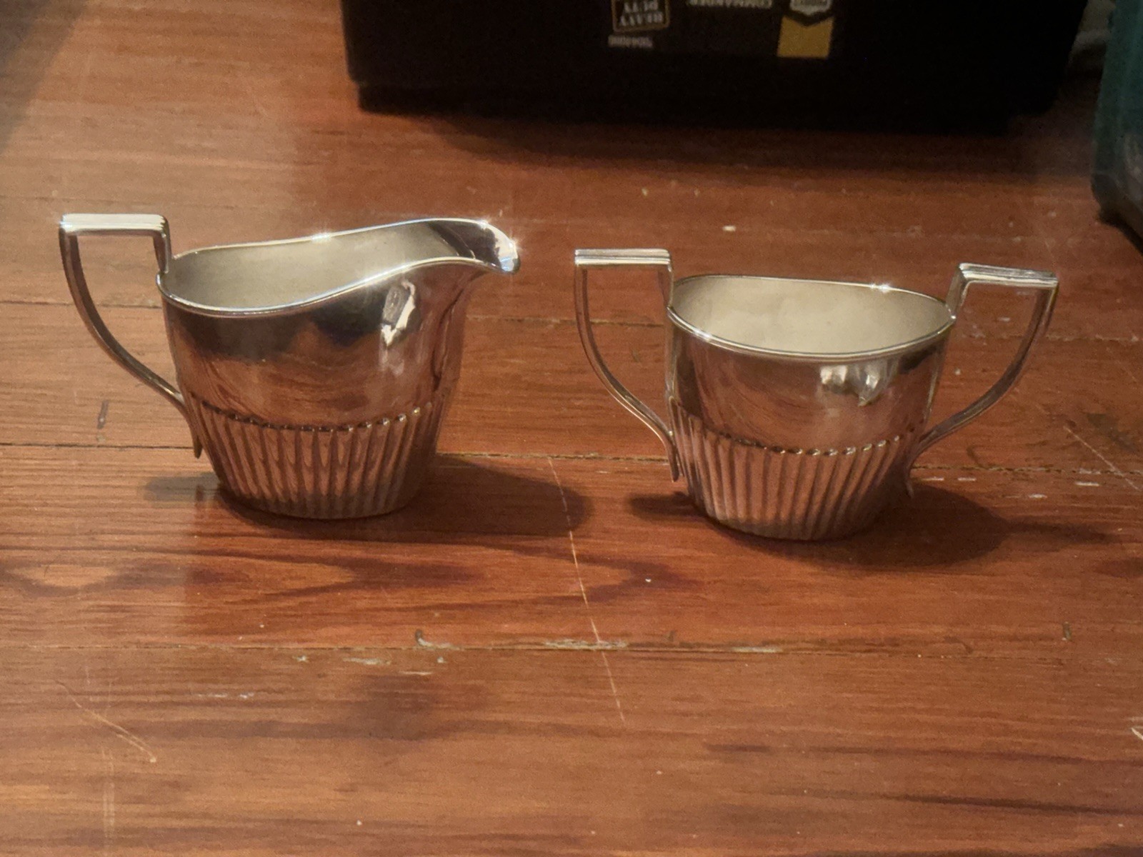 Western Maryland Railroad Business Car #202 Silver Plated Creamer and Sugar Bowl