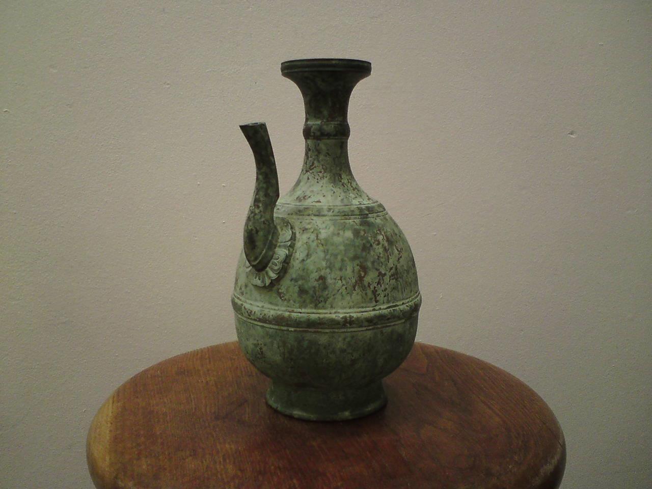 Chinese Republic period Signed Ming style Bronze Kendi Ewer Ritual Water Vessel