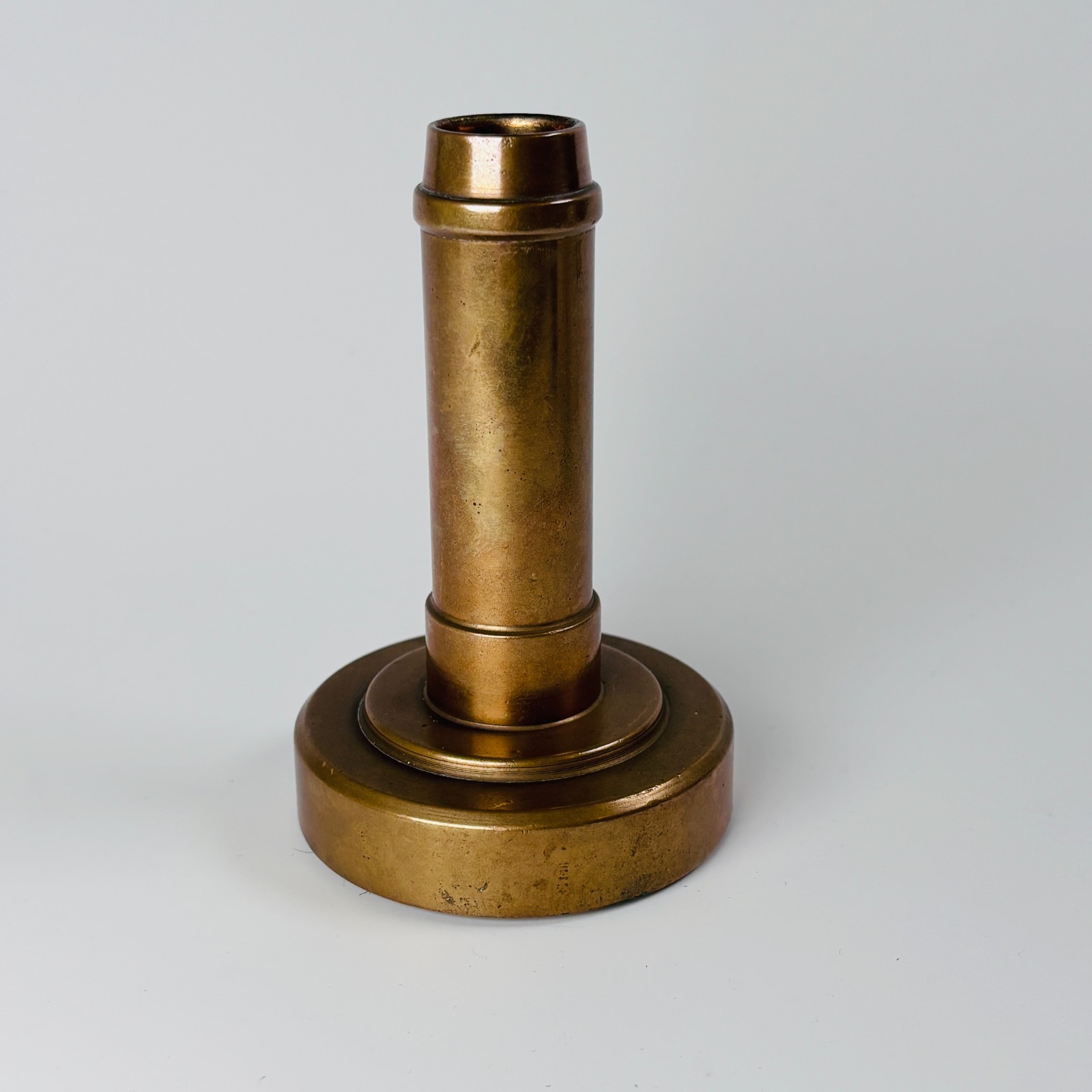Trench Art WW1 WW2 Brass Candlestick Candle Holder Table Mantlepiece Desk