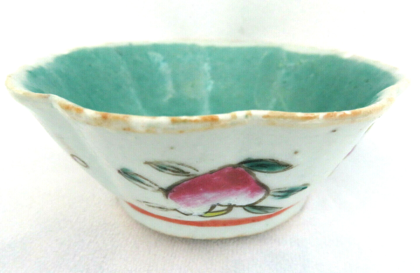 Chinese Porcelain Turquoise Bowl / Sauce Dish 4 1/4″ D. #2