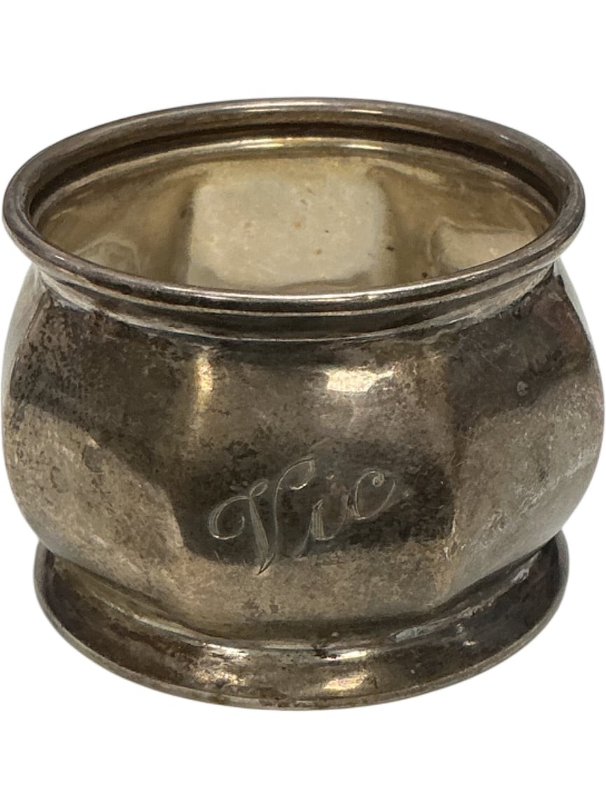 Sterling Silver Napkin Ring With Monogrammed Design 1263