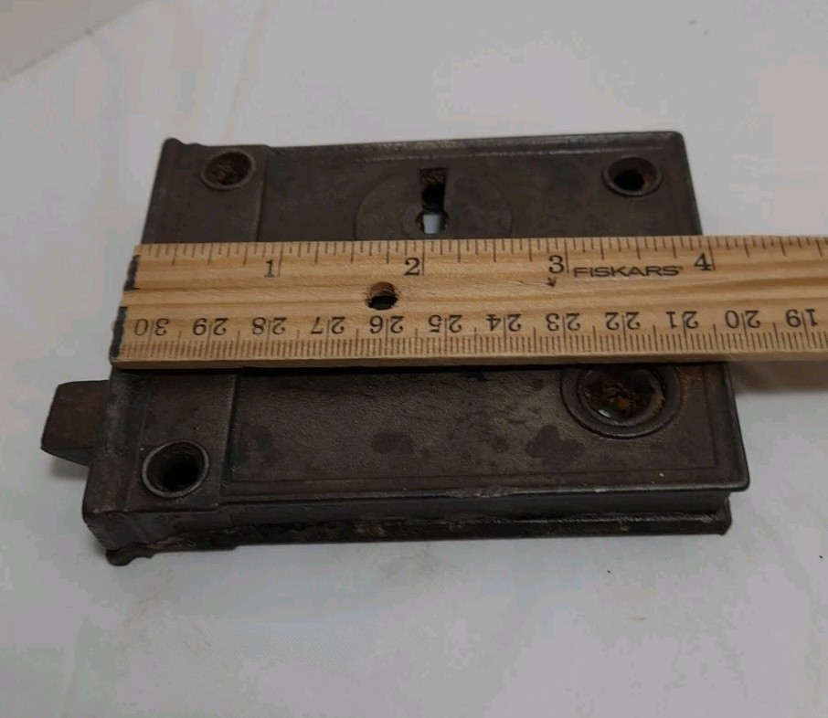 Antique Door Rim Lock Cast Iron No Key Early 1900’s