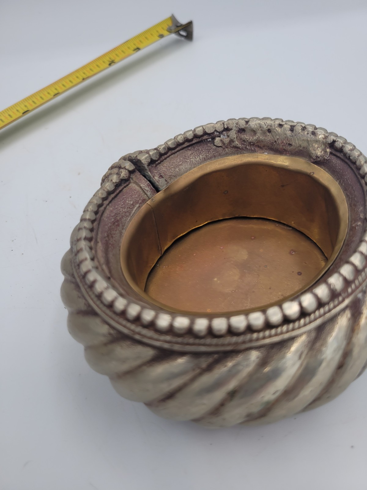 Antique Madhya Pradesh Omani slave cuff anklet manilla silver brass bowl Ashtray