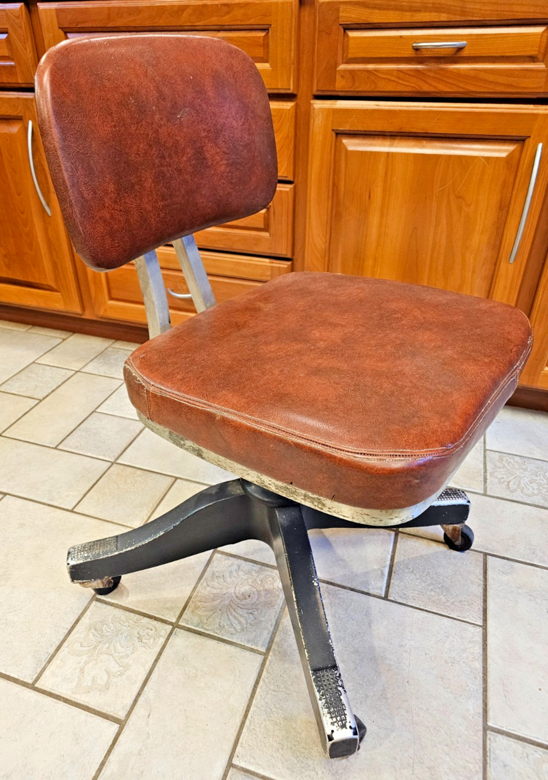 Shaw-Walker MCM Office Chair Swivel Rolling Propeller Base Industrial Steampunk
