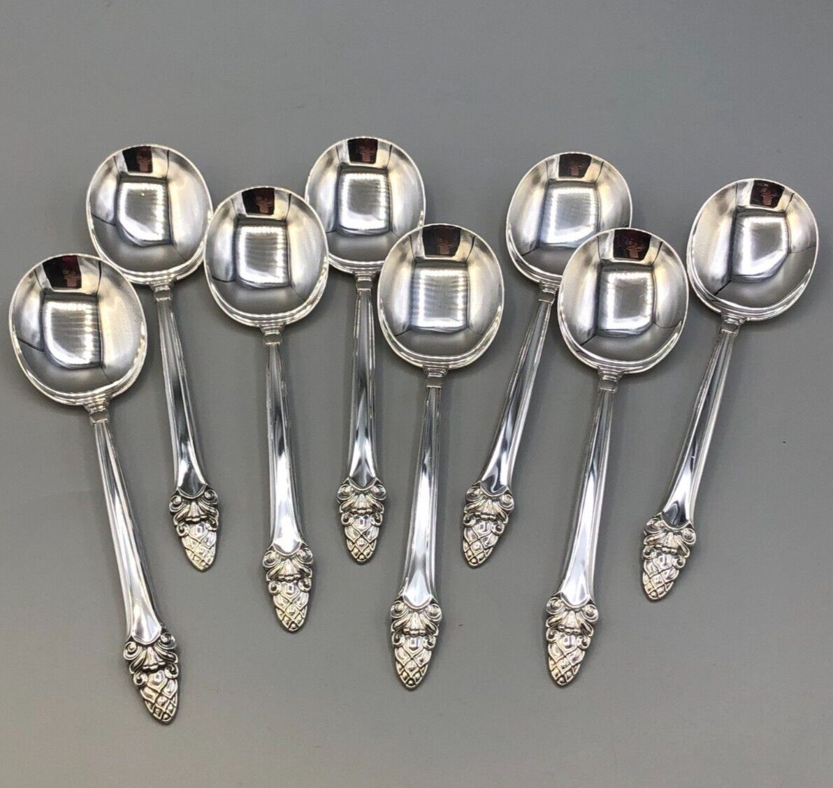Sovereign “Pineapple” by Gorham Sterling Silver set of 8 Cream Soup Spoons