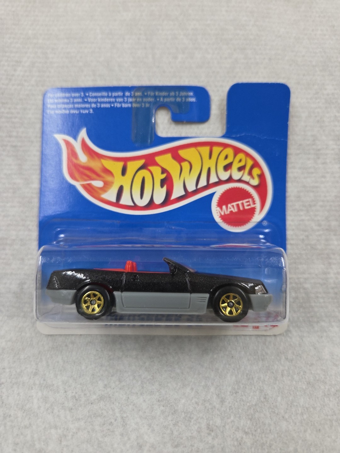 HOT WHEELS 1995 FE MERCEDES 7 SPOKE GOLD International ONLY Short card