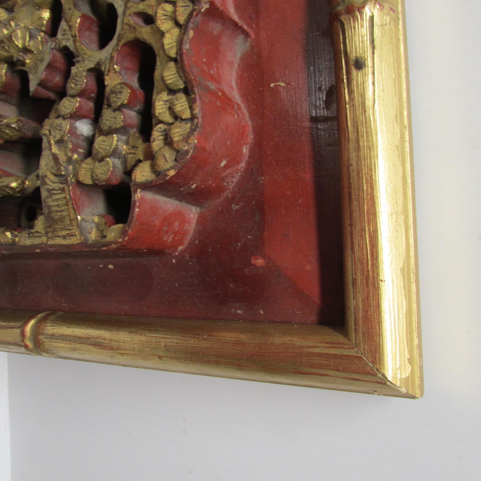 small handcarved chinese panel with immortals