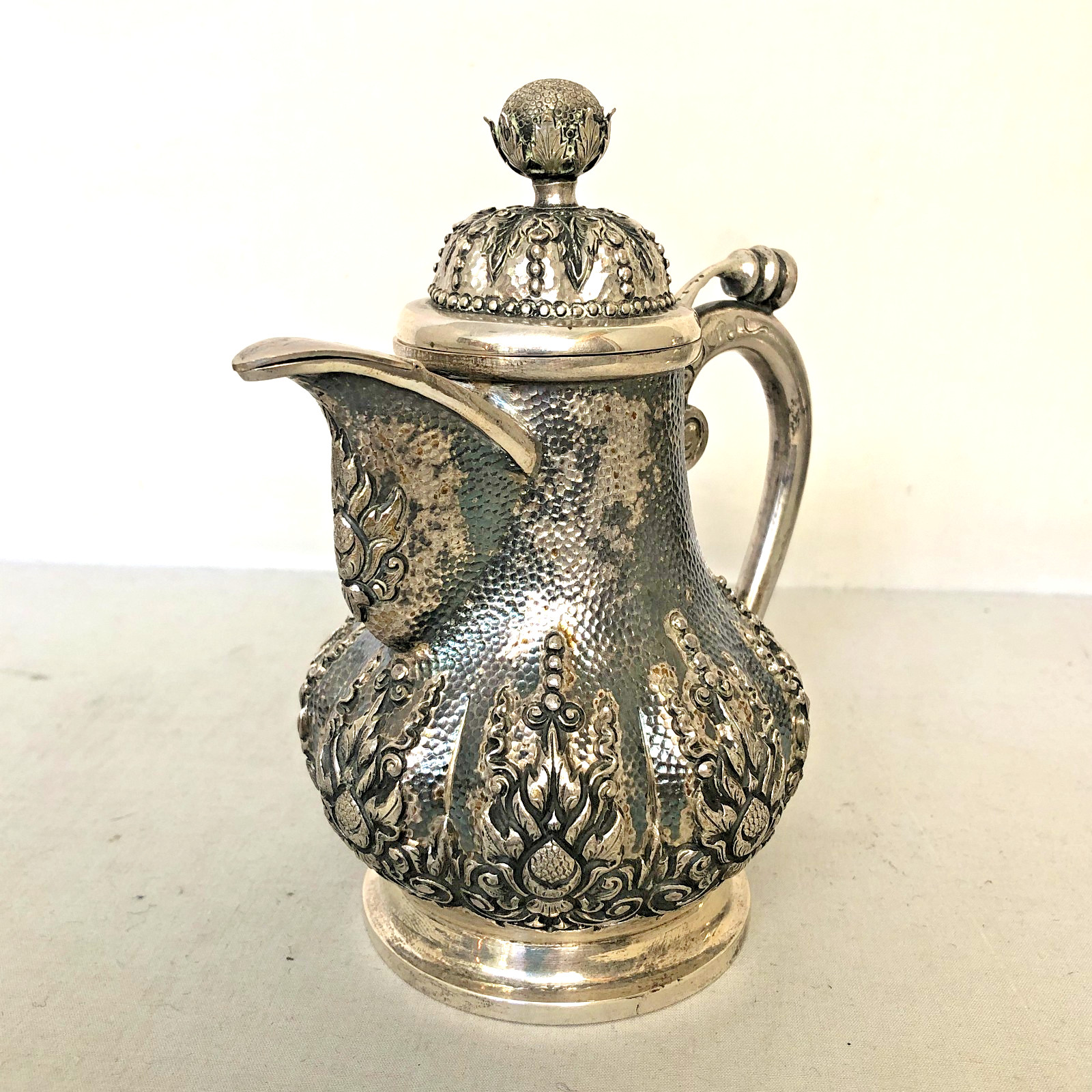 Vintage Thai 800 Silver Tea and Coffee Set with Matching Tray, 2,214 Grams.