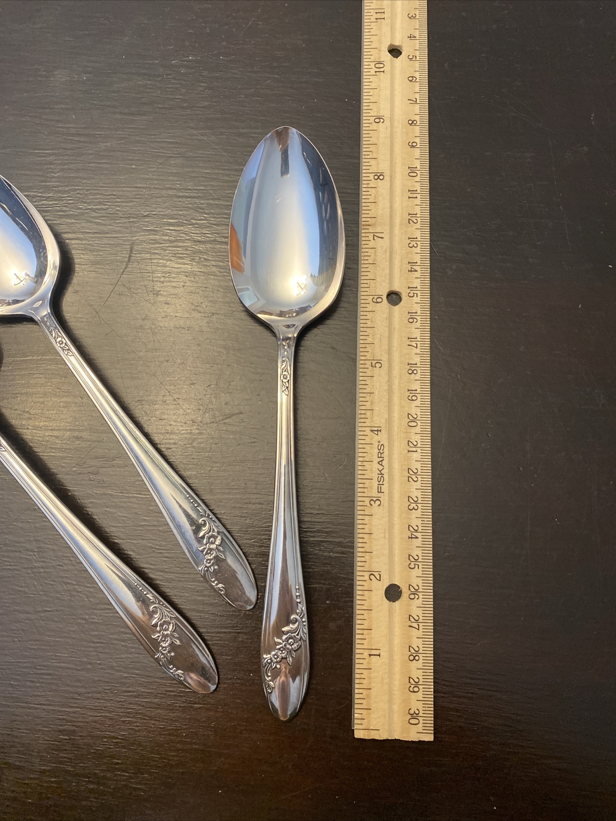Queen Bess II Oneida 1946 Silverplate 4 Solid Serving Spoons 8-1/4” EXC!