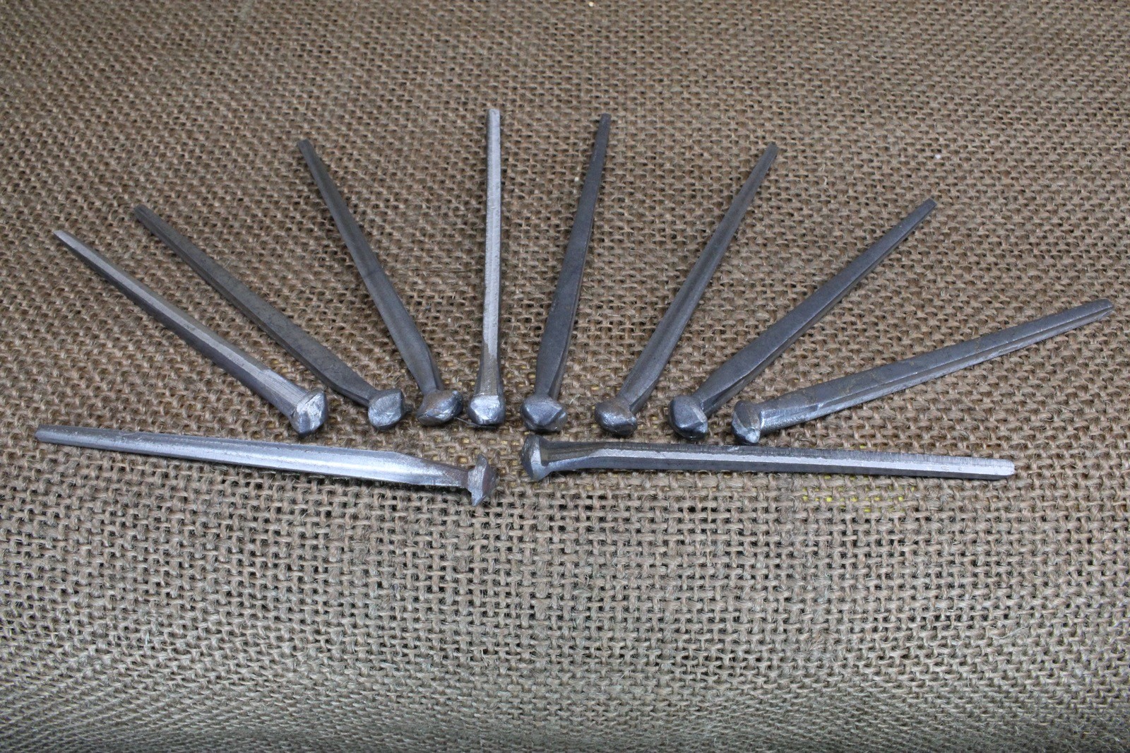 3″ Glasgow Rosehead Fine Shank 10 Square Nails Wrought Iron UK Ireland Scotland