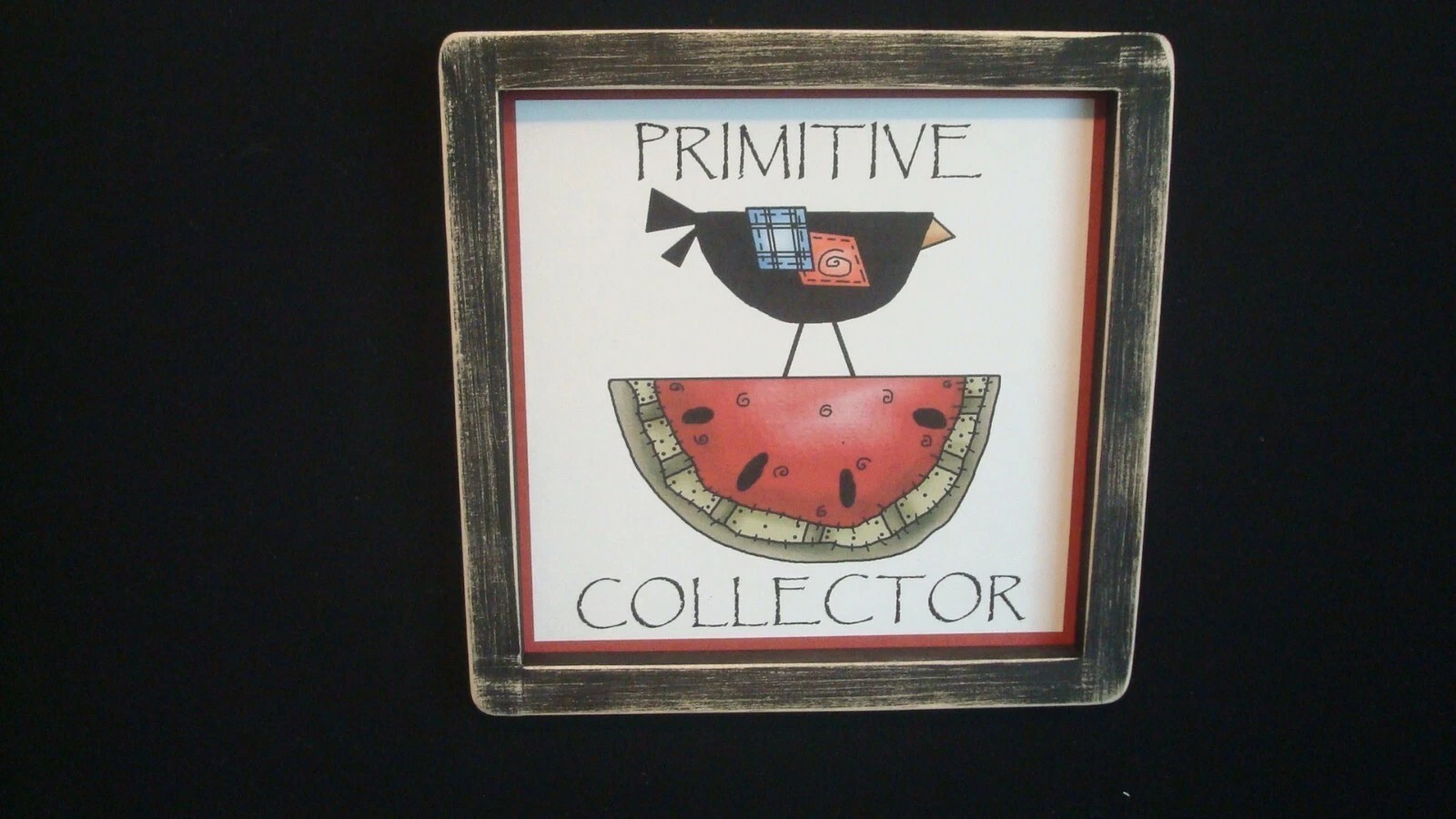 Primitive Print **PRIMITIVE COLLECTOR with Crow** black frame 9 1/2″ x 9 1/2″
