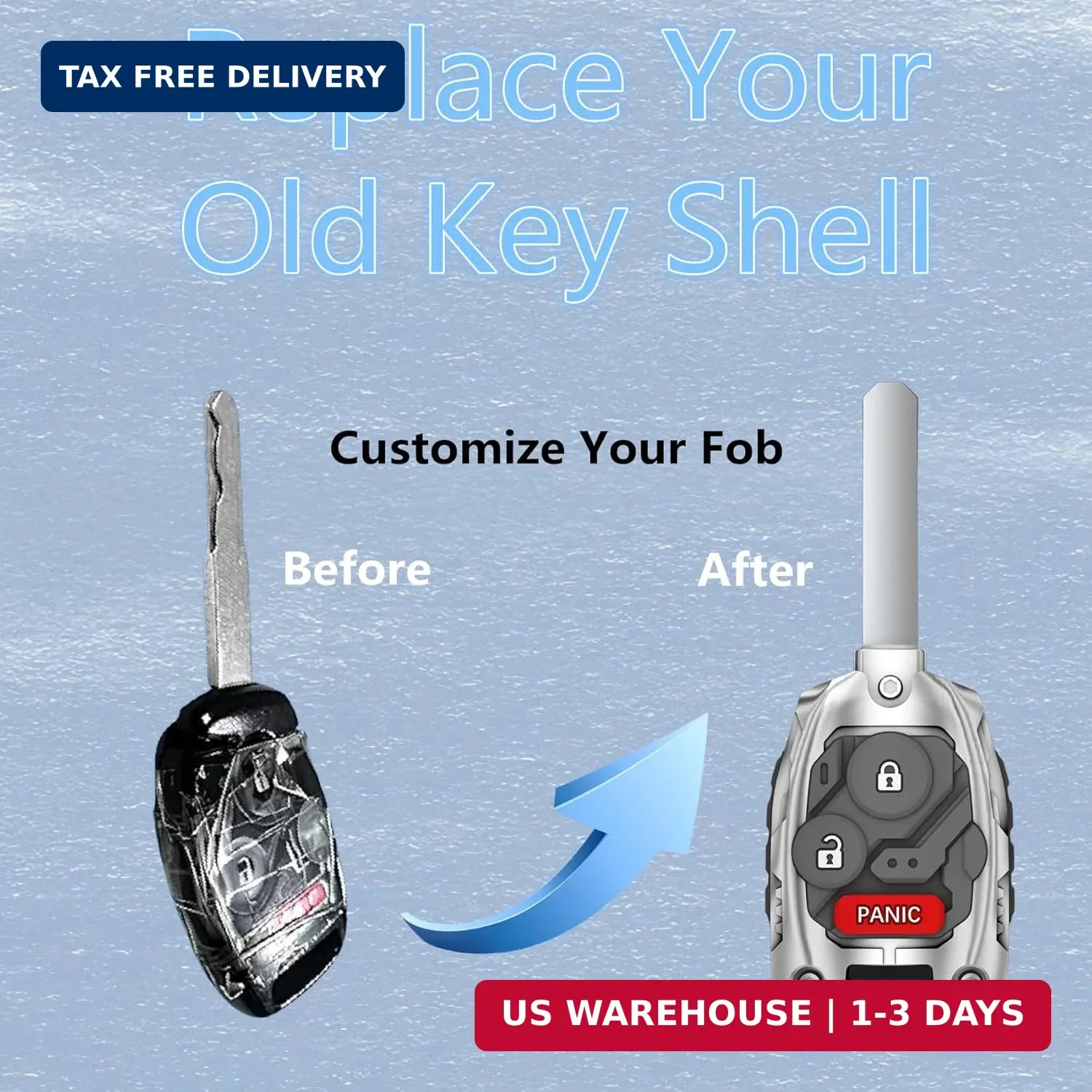 Cutting NOT Required – Upgraded Version Heavy Zinc Alloy Key Fob Shell Case Repl