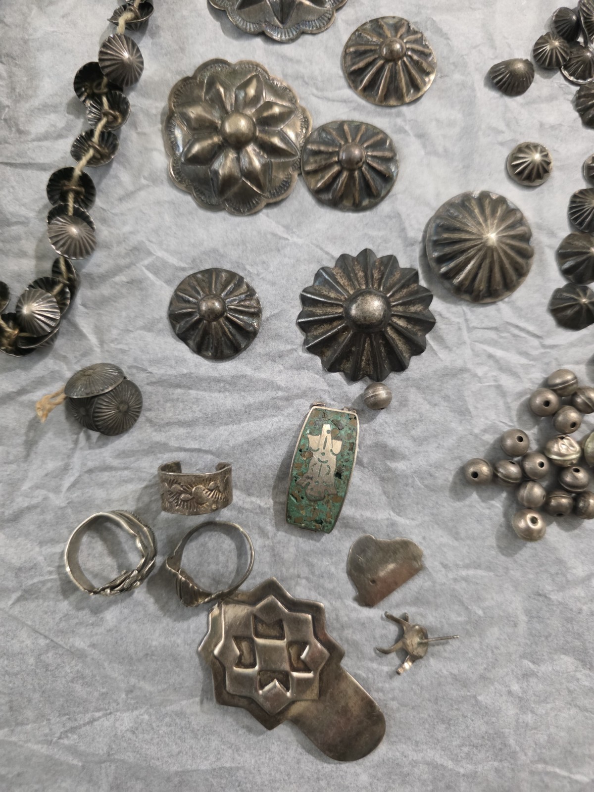 Vintage Native American Silver Jewlery Lot. Acid Tested 245g