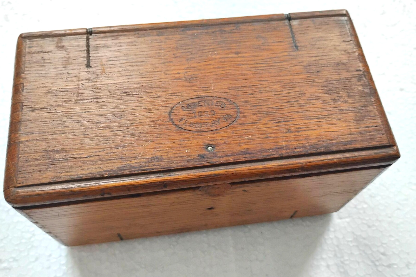 Antique Singer Sewing Machine Loaded Ptd 1889 Oak Puzzle Box w/ Attachments