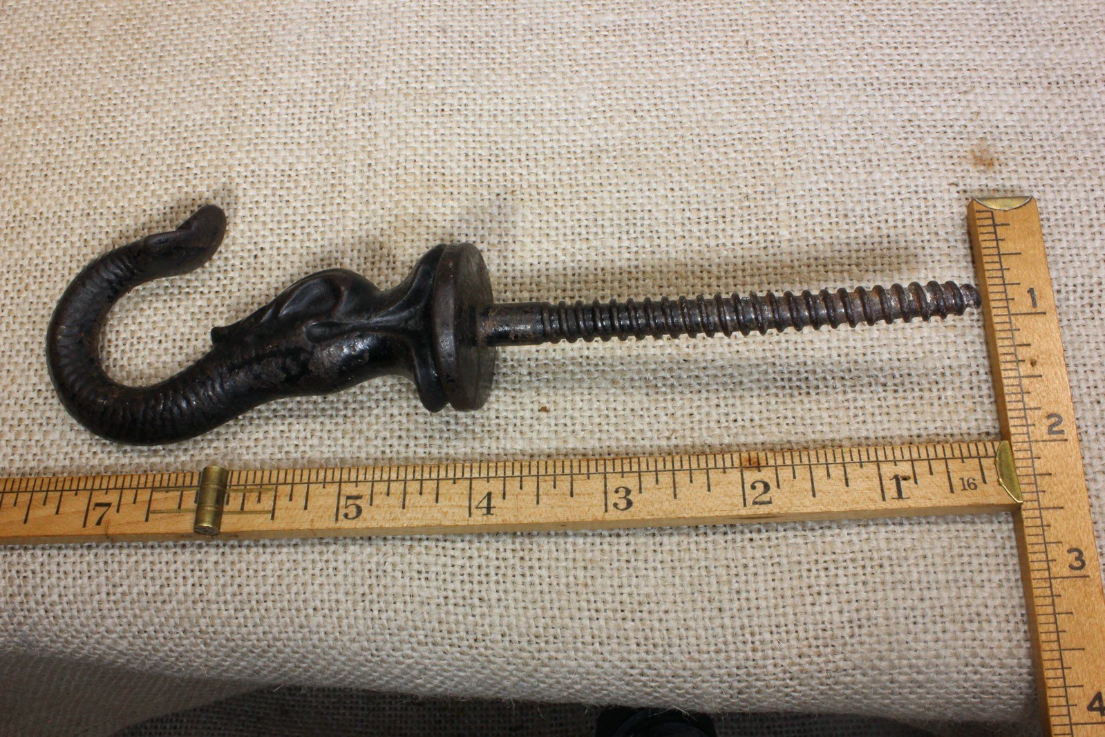 Old Ceiling Lamp Hook Sea Serpent Dolphin Bird Cage Hanger Vintage Paint Iron