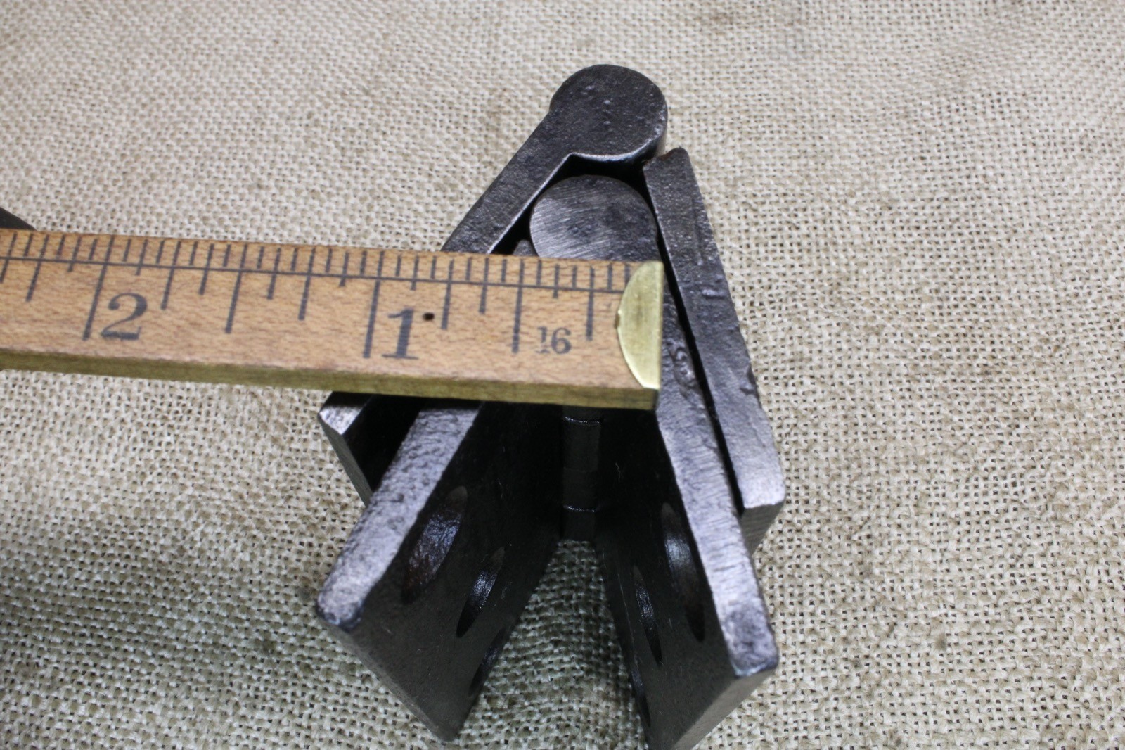 2 Old Door Hinges 3 1/2 X 3 1/2” 1850’s Vintage Heavy Duty Cast Iron Rustic