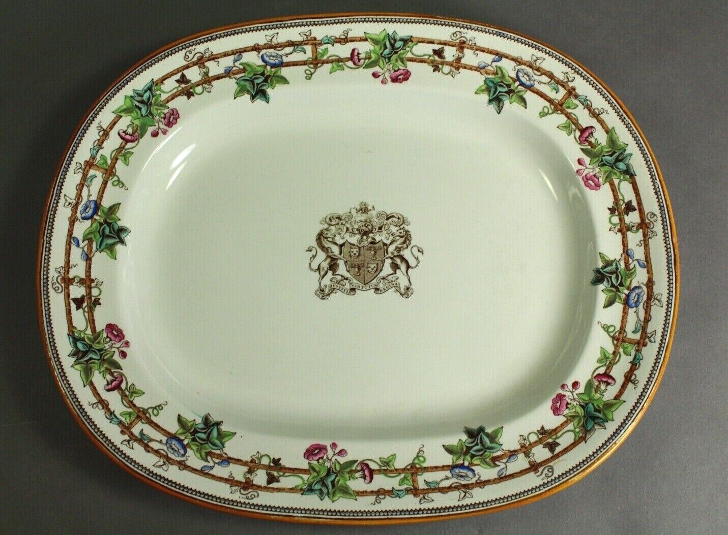 = Antique 19th c. COPELAND SPODE Armorial Platter London Goldsmiths