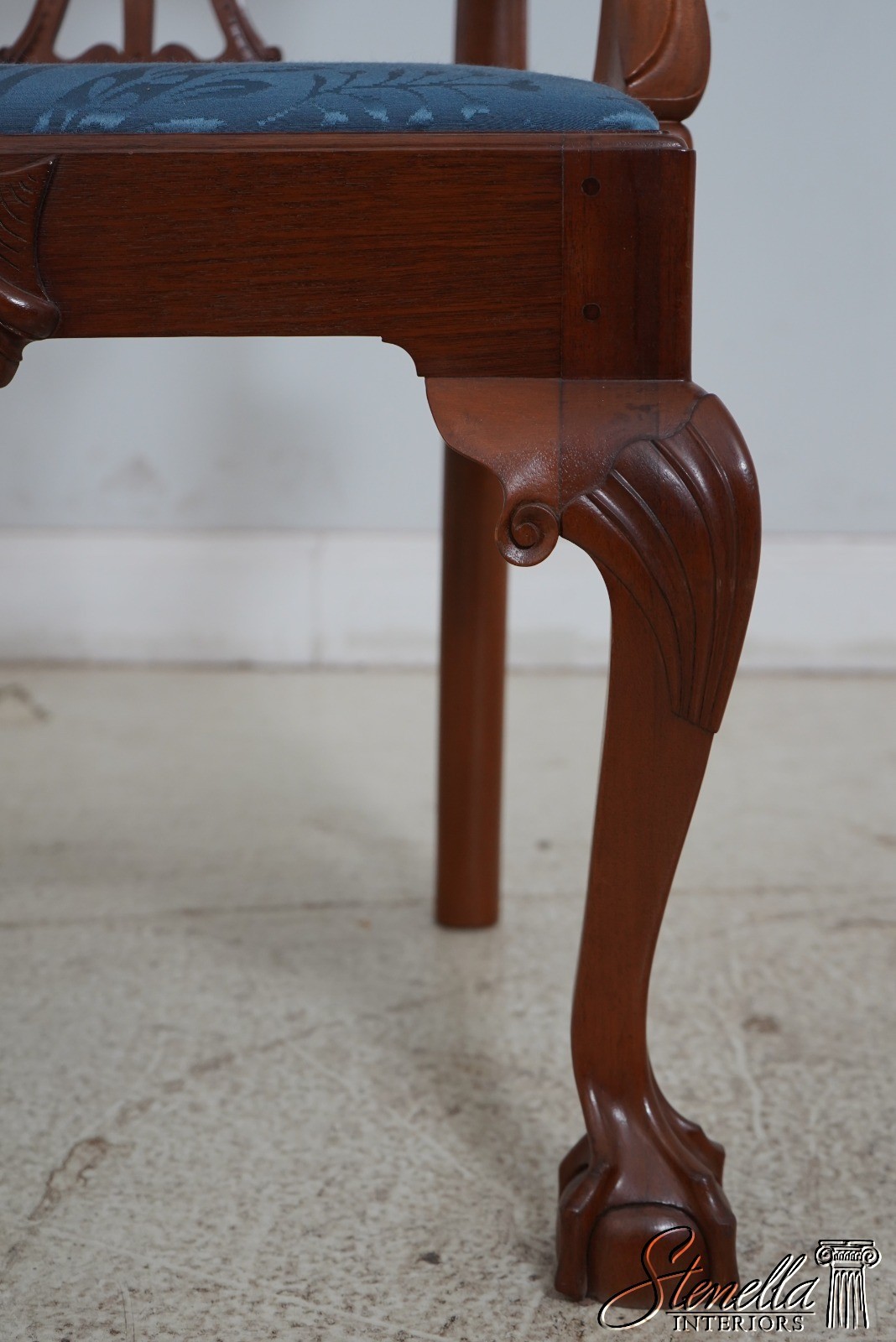66196: JW BUNKER Bench Made Chippendale Walnut Armchair