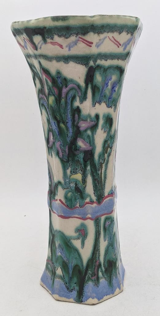 ART DECO COLLARD HONITON POTTERY DEVON VASE c1930’s A/F
