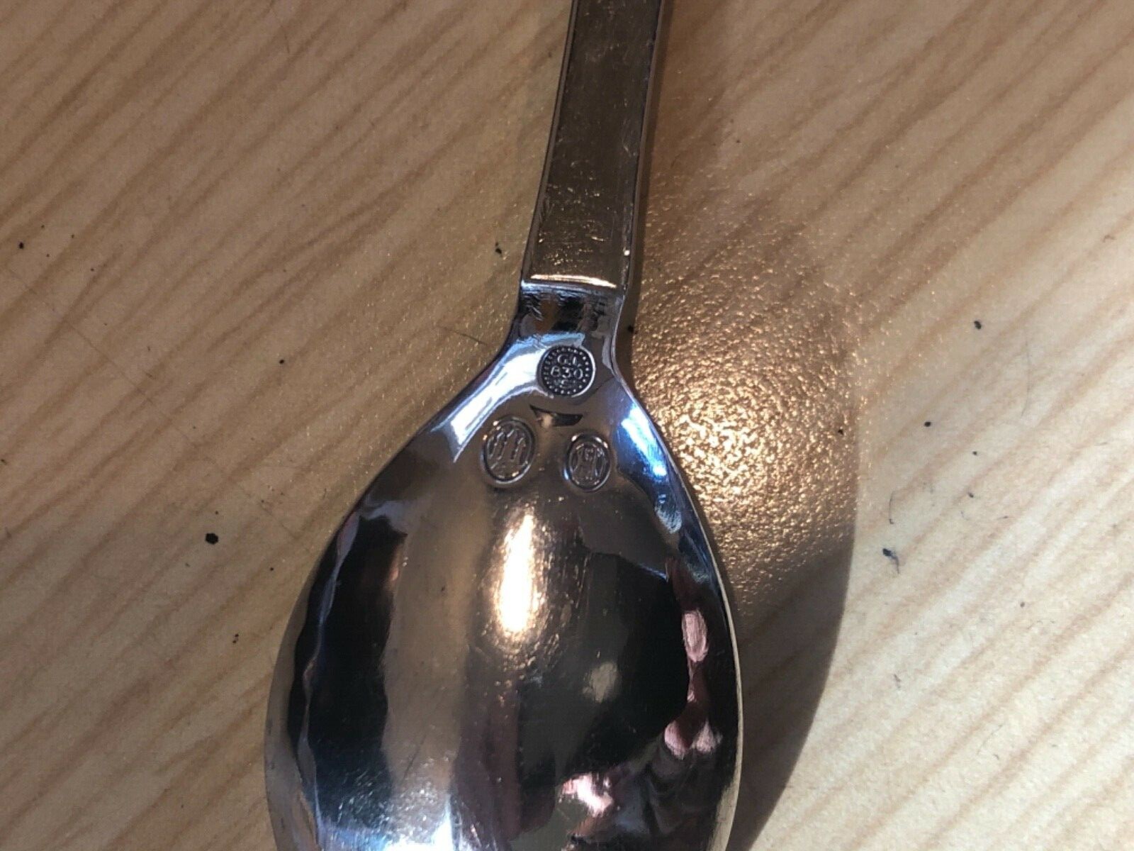Georg Jensen Beaded Solid 830 Silver 5″ Teaspoon/Egg spoon 1915-1930 Makers Mark