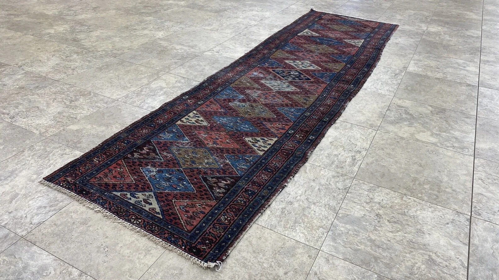 Rare pre-1900’s Antique Wool Pile Vgy Dyes High-Karabahk Runner 2’7’’x9’3”