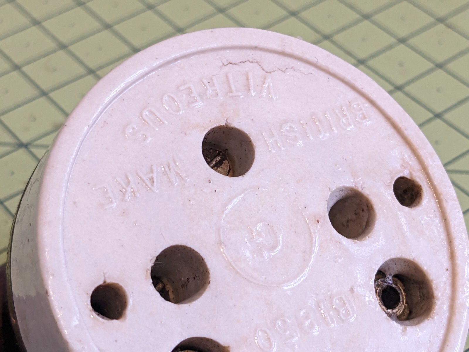 Dual linked Antique Vintage Brass Ceramic Toggle Light Switch Dolly