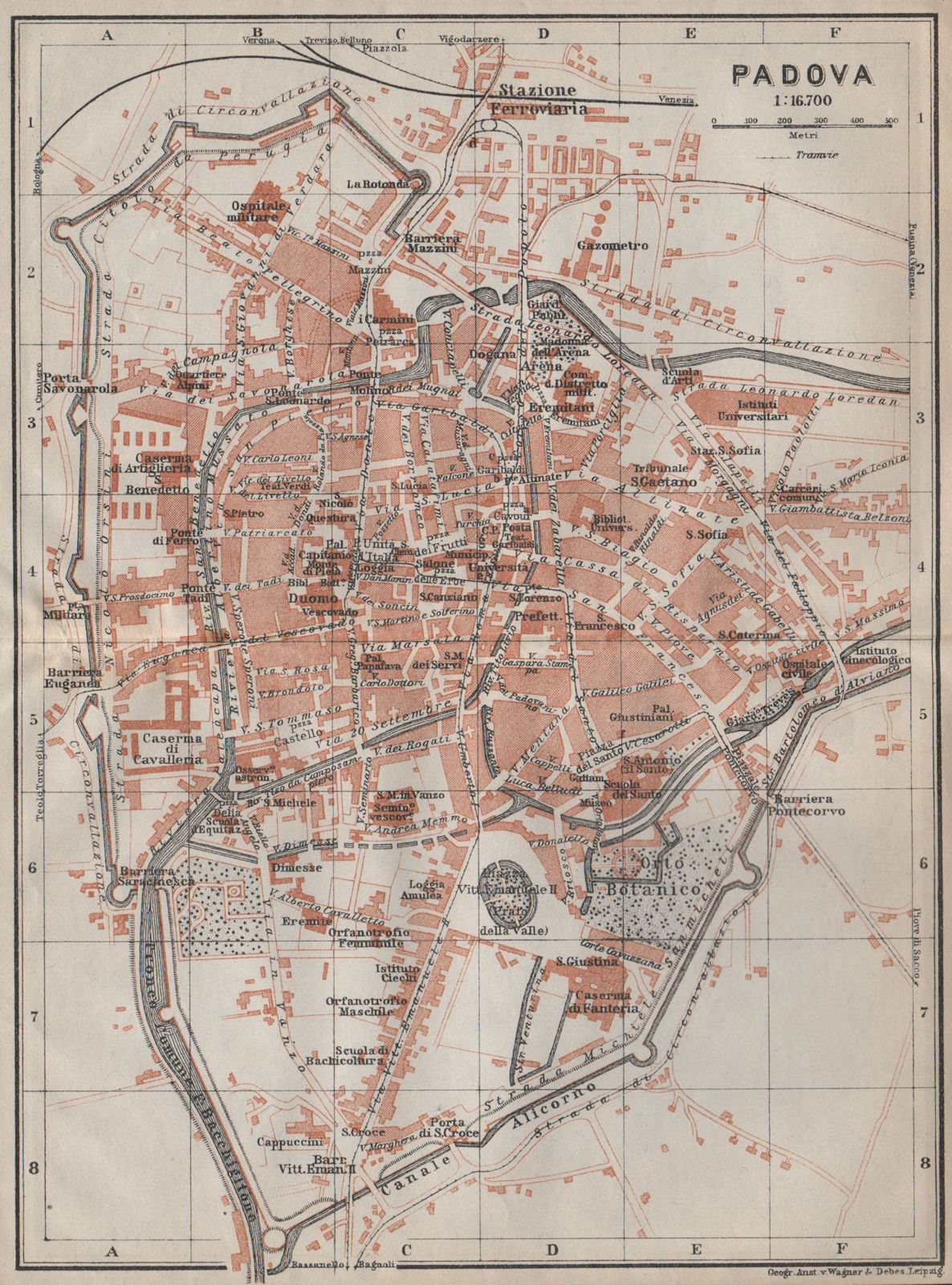 PADOVA PADUA antique town city plan piano urbanistico. Italy mappa 1913
