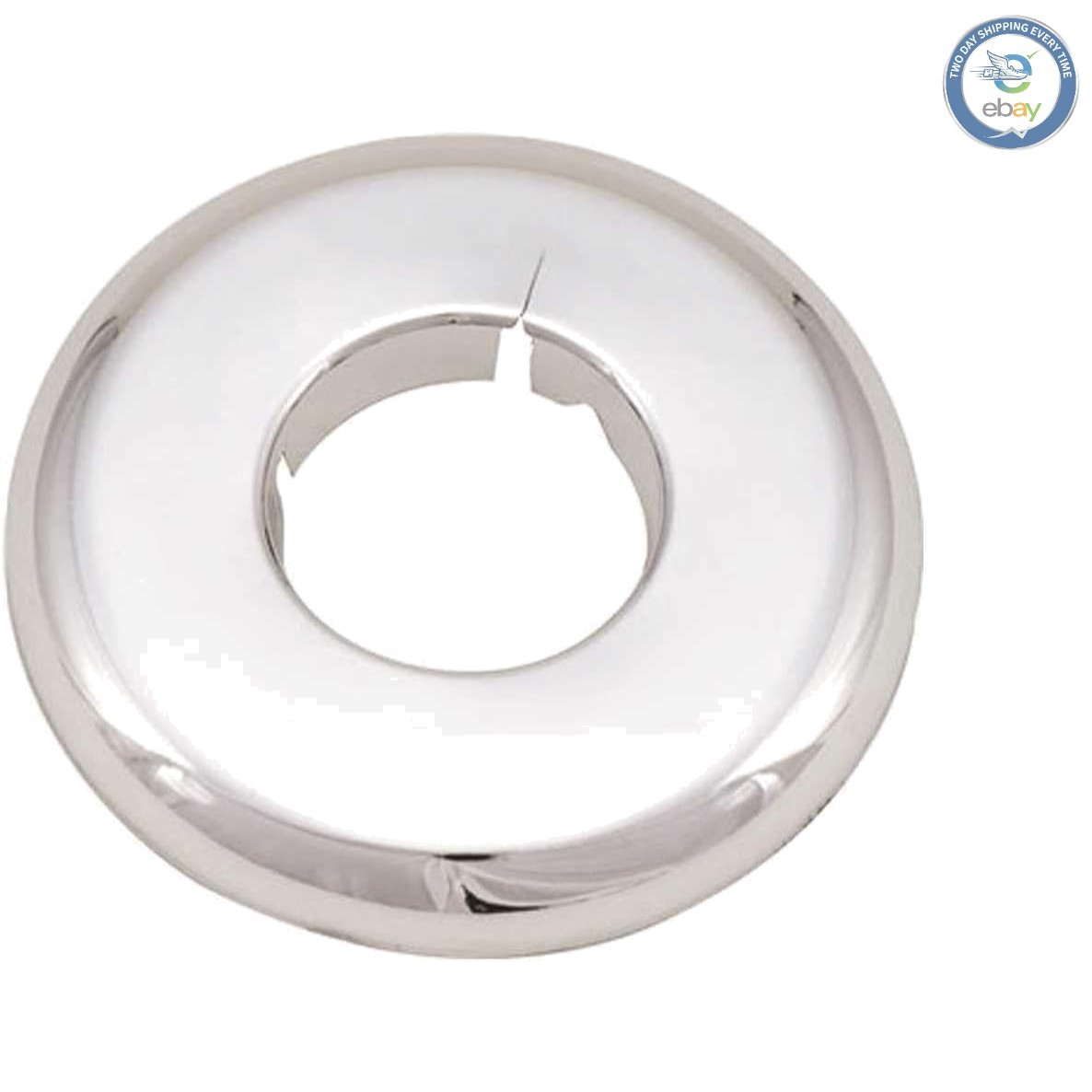 Split Plastic Escutcheon 1/2″ – Elegant Chrome Finish for Reliable Pipe Sealing