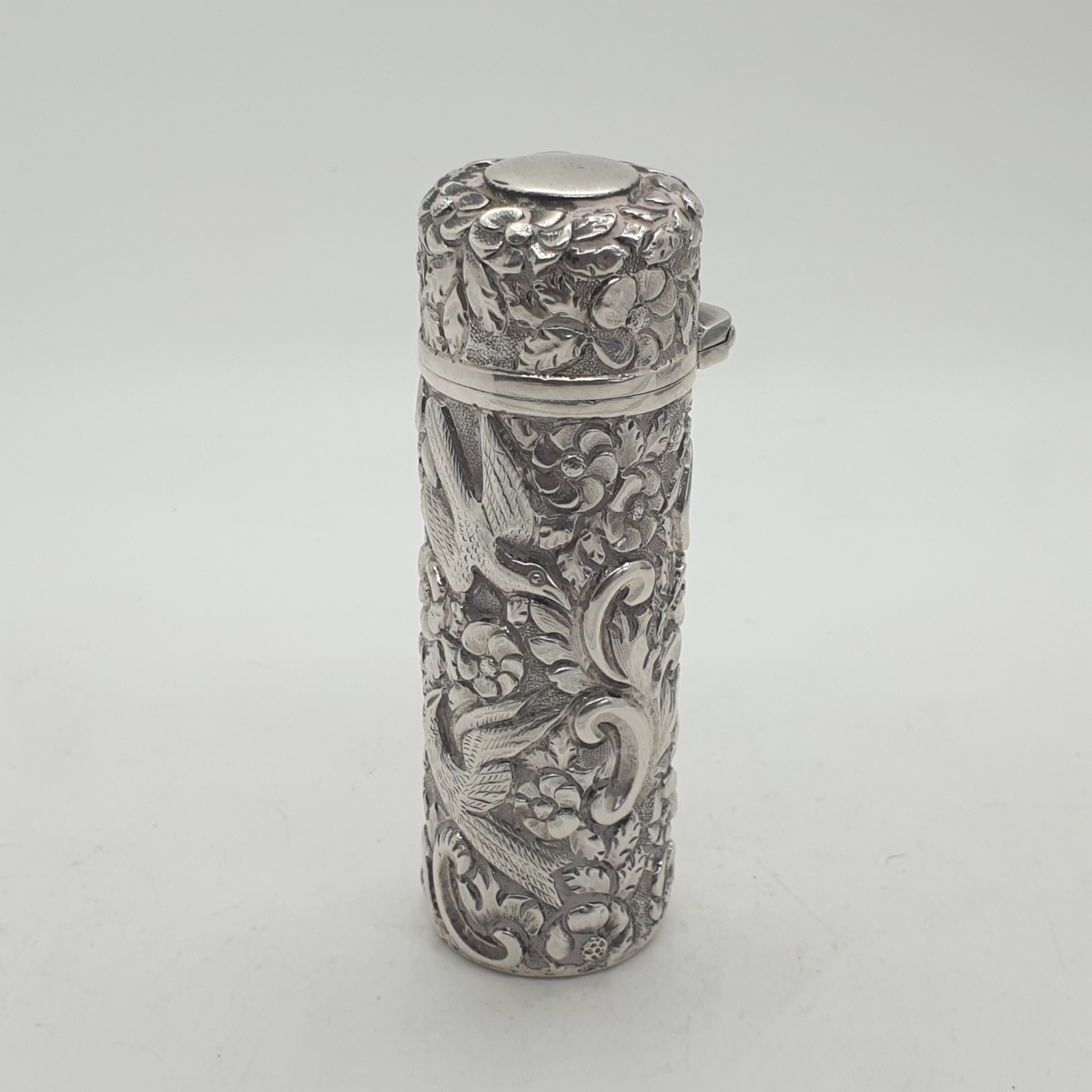 Antique Sterling Silver Scent / Perfume Bottle Sampson Mordan & Co London 1881