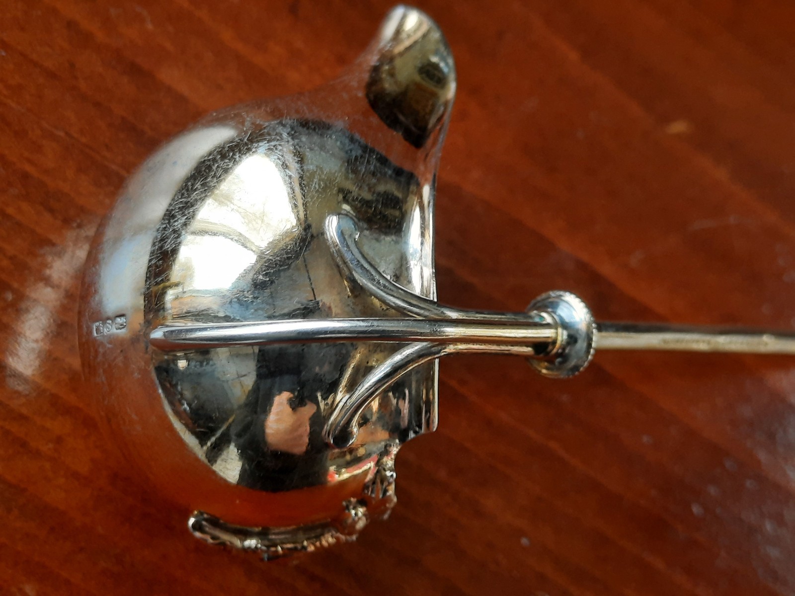 Sterling Silver George Sharp Ball End Medusa Spouted Ladle, Mono M