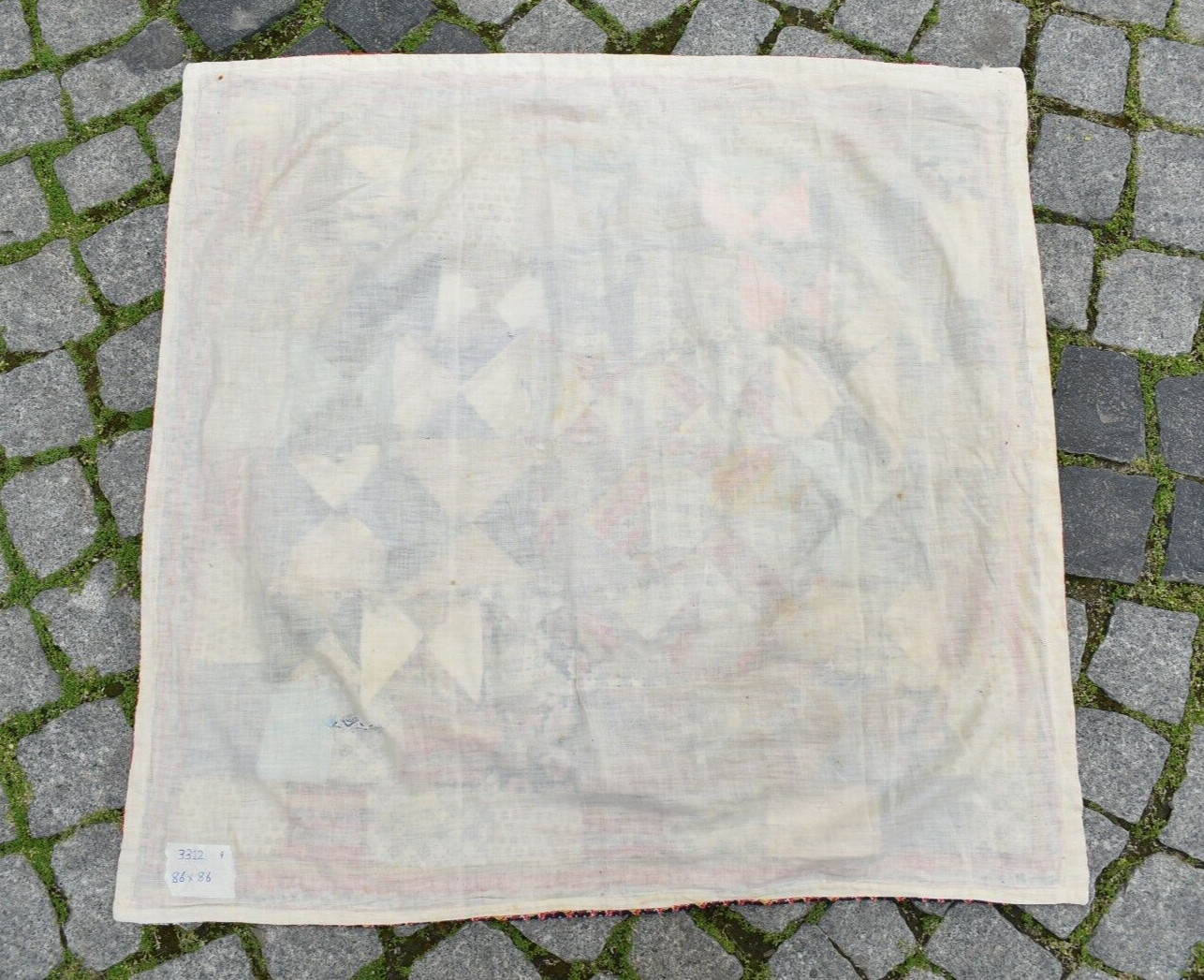 Vintage Turkish Textile Patchwork 34” x 34” Wall Hangings Piece Textile Cover