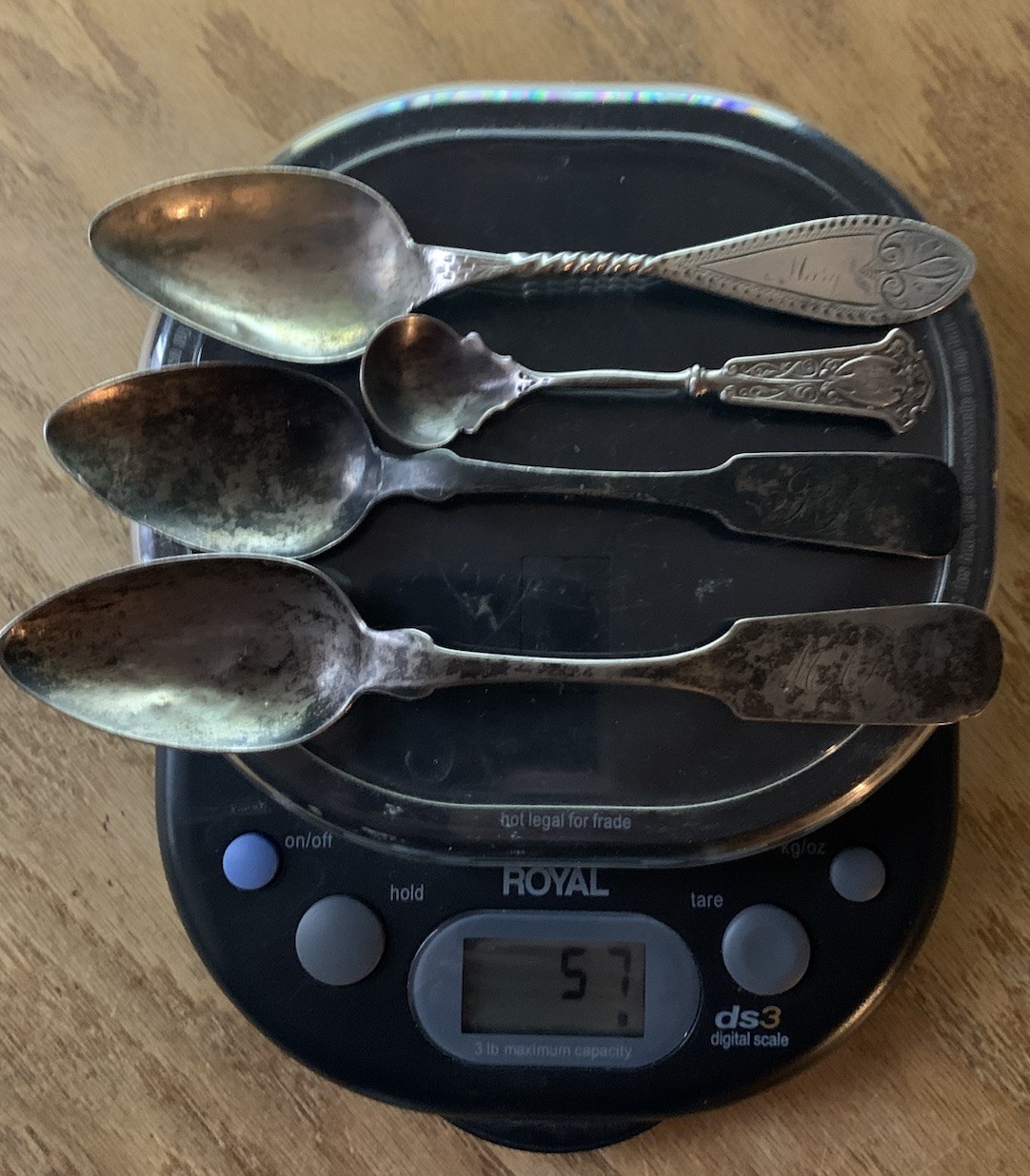 Lot Of 4 Antique Coin Silver Spoons 57 Grams Scrap