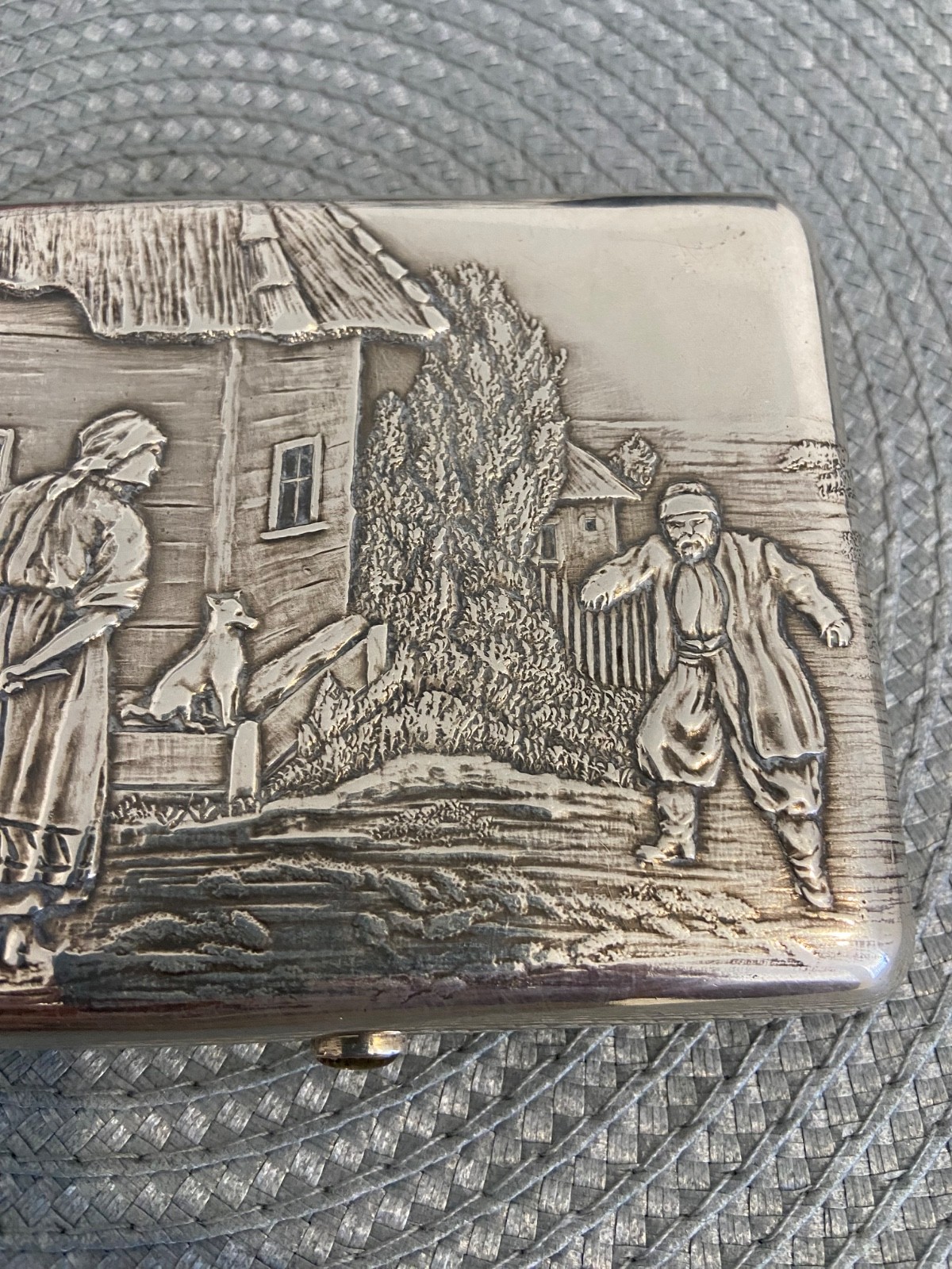 1889 Antique Russian Silver Cigarette Case .